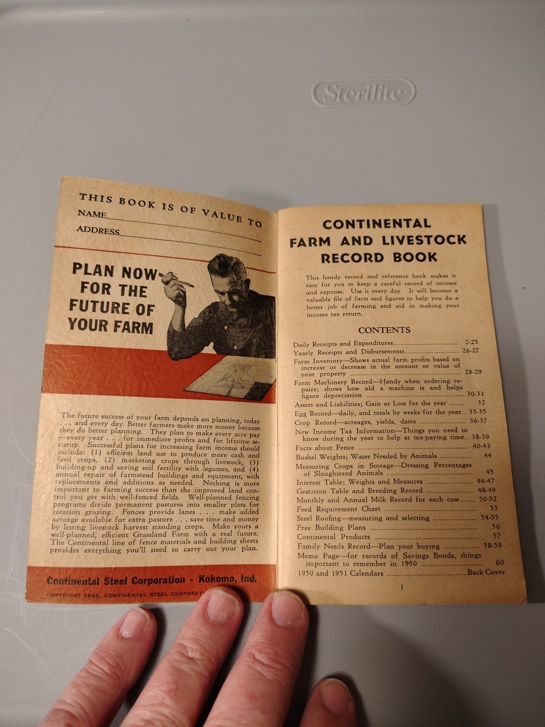 1950 Builders Supply Company Farm And Livestock Record Book Hopkinsville KY