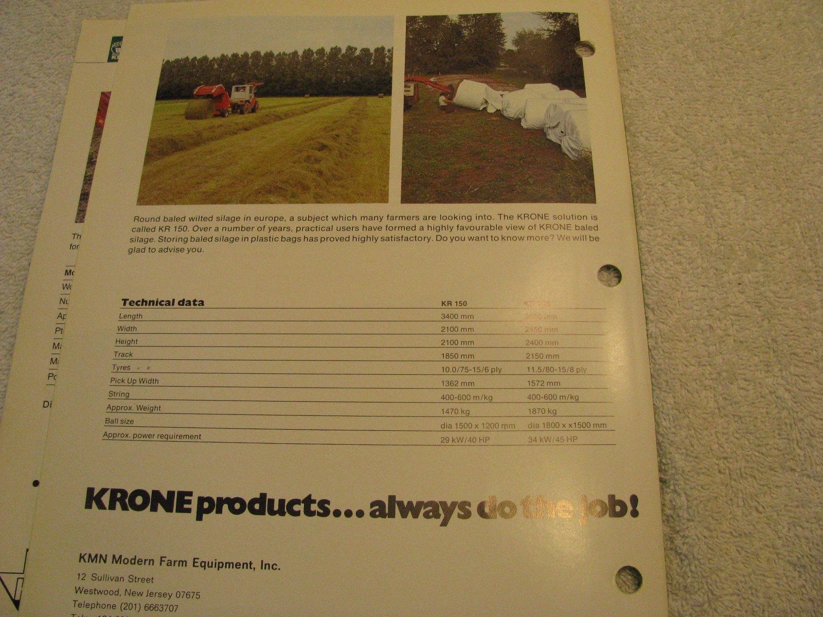 Three Early Krone Brochures Balers/Disc Mower
