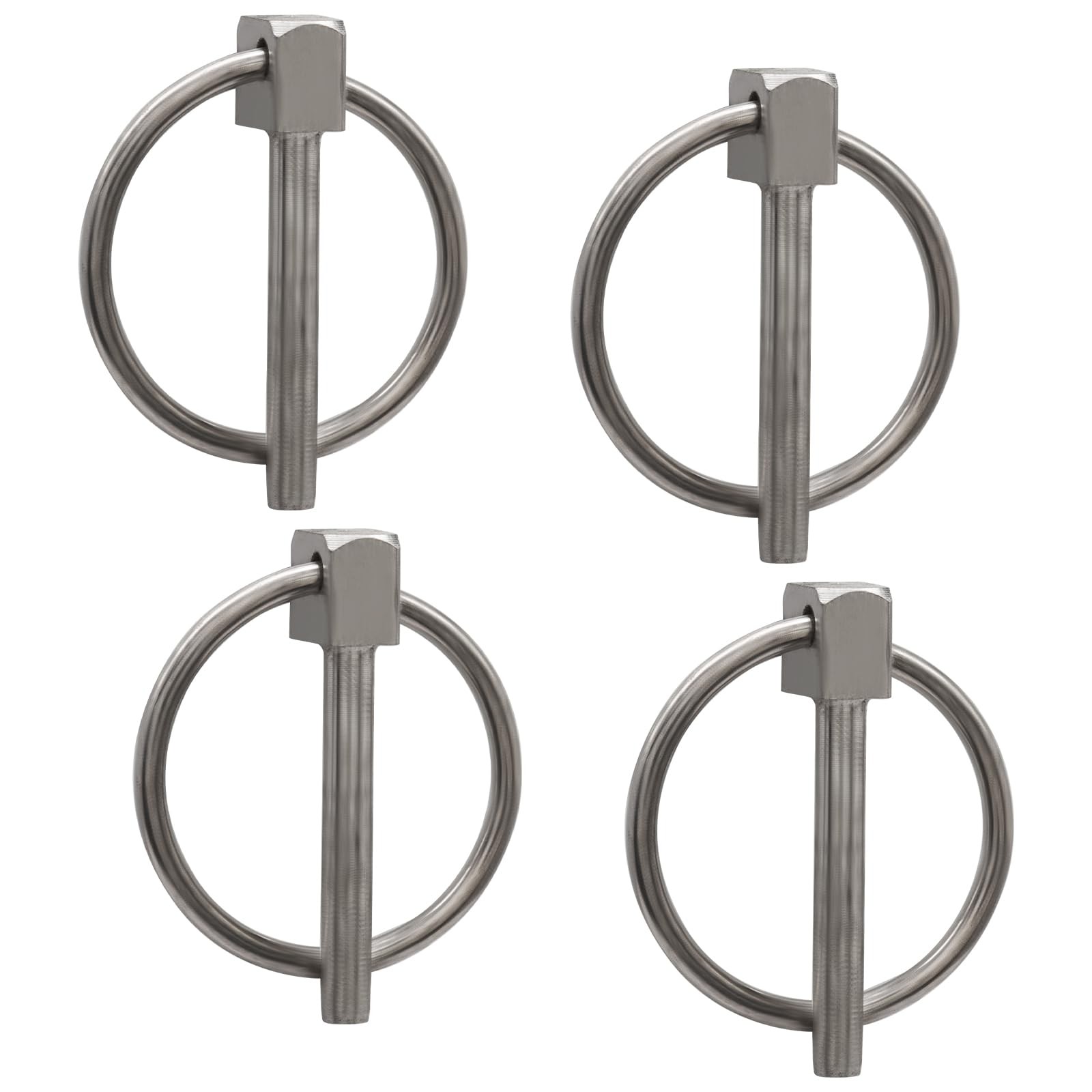Verkelly 4 Pcs 304 Stainless Steel Lynch Pin Set with Rings, 5/32&Prime; x 1-3/16&Prime; …