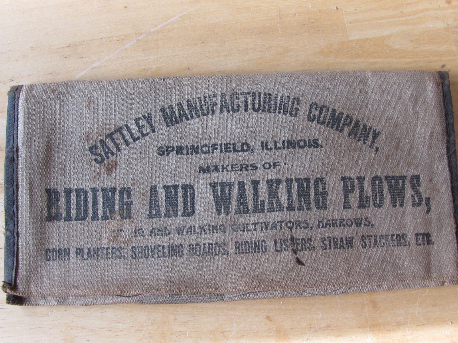 1901 NOTEBOOK COVER SATTLEY MFG CO SPRINGFIELD IL FARM PLOWS CORN PLANTERS ETC