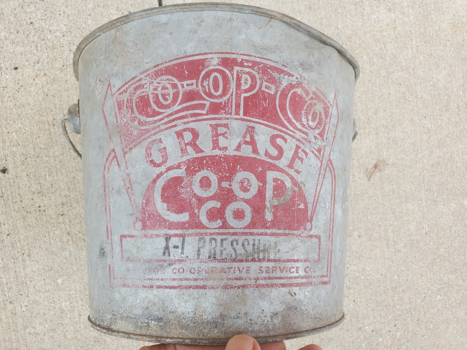 7&Prime; Small Galvanized Metal Bucket Co-op Grease XL Pressure Axle Farm Cooperative