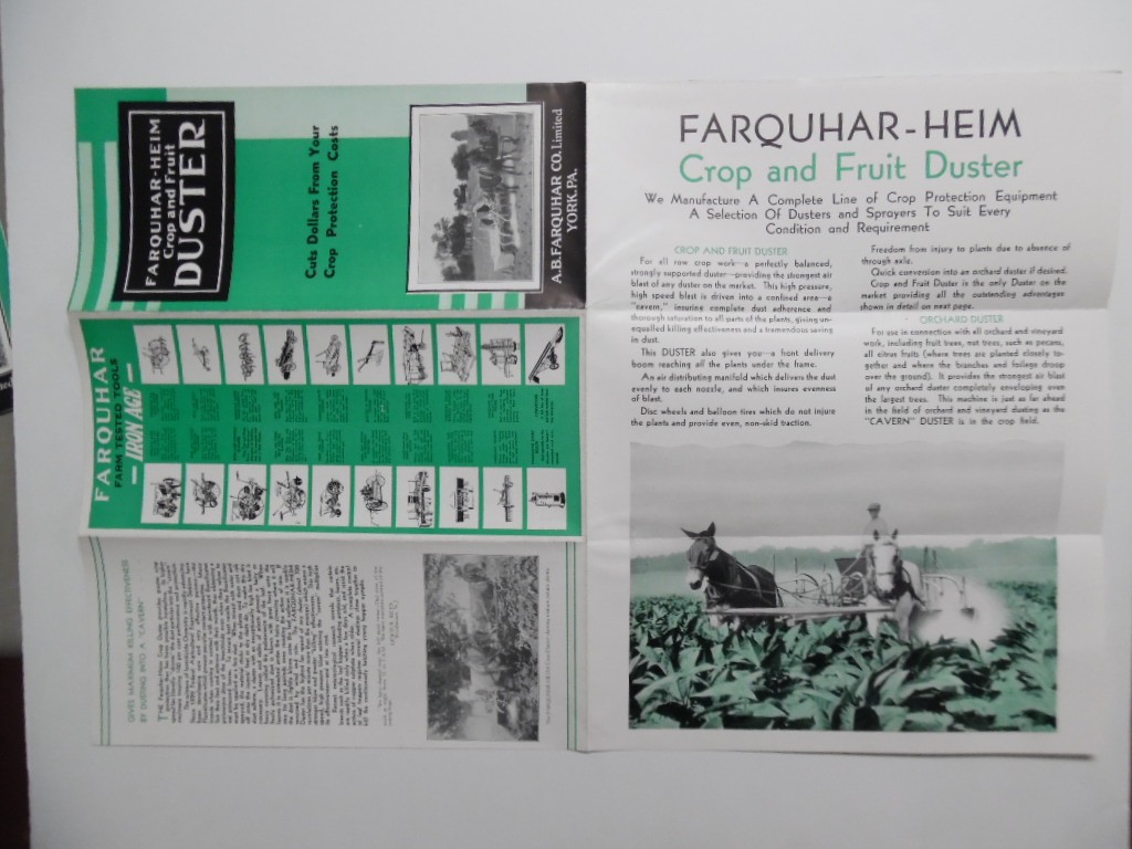 c.1930s IRON AGE Farm Tractor Power Sprayer Duster Brochure A.B Farquhar Vintage
