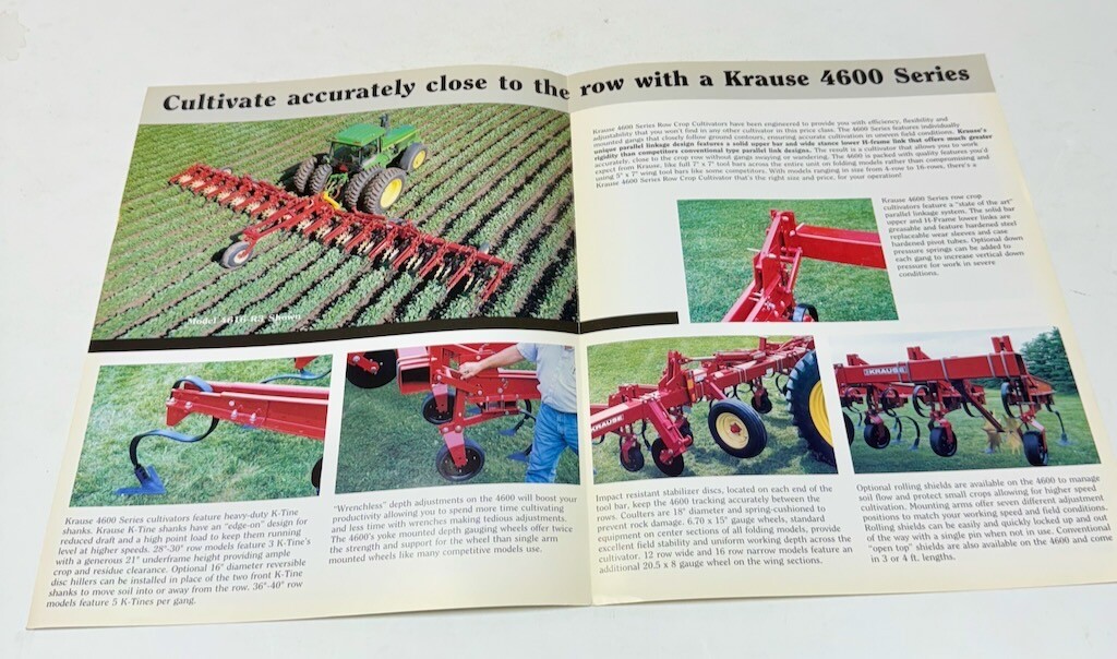 KRAUSE Row Crop Cultivators 4600 Series 1995 Brochure Dakota Dealer Stamp