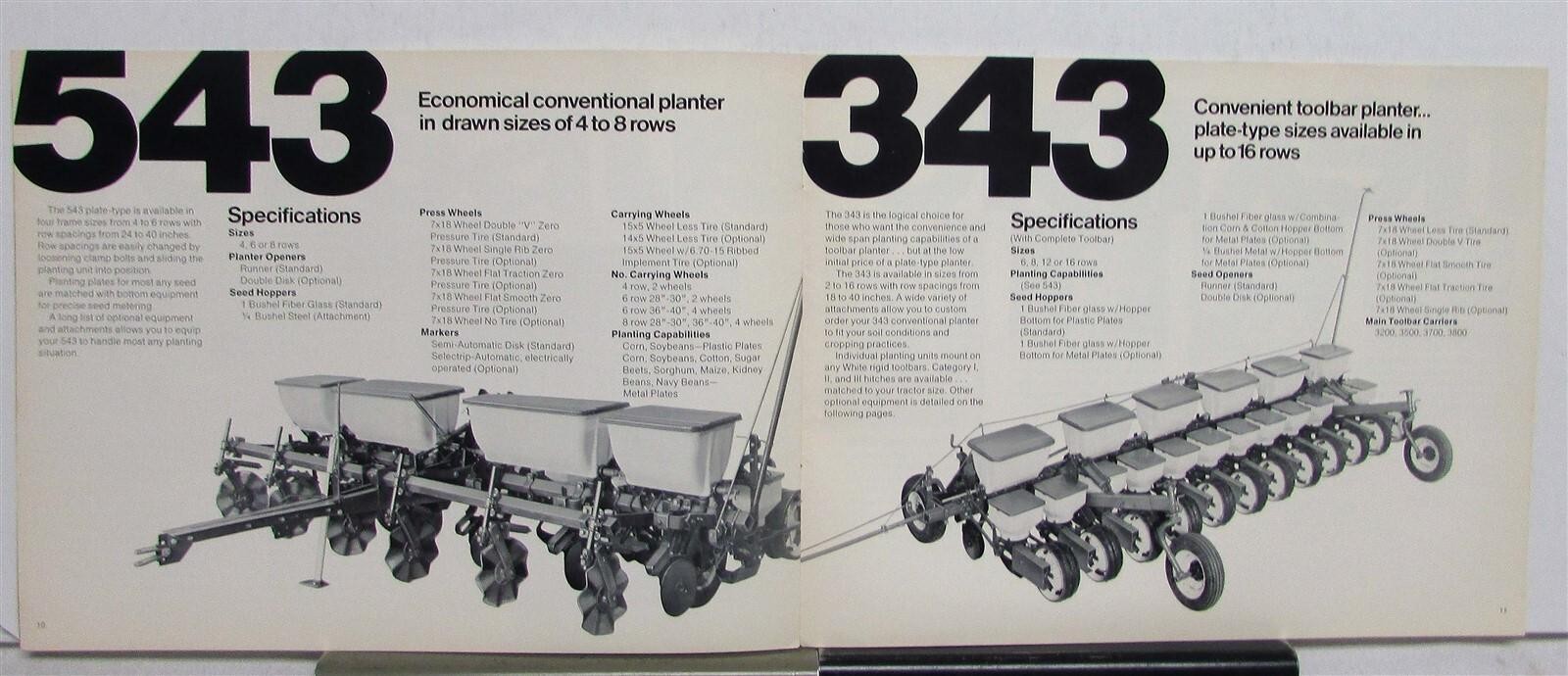 1975 White Plant Aire 5400 3400 Specs Agricultural Sales Brochure CANADIAN