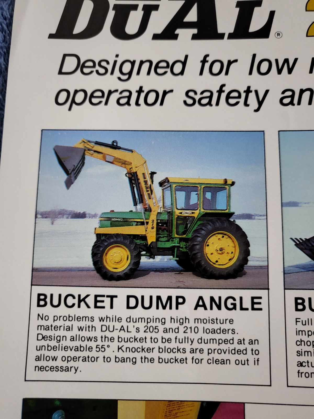 DUAL Model 205 210 Farm Tractor Loaders BROCHURE John Deere Hesston Allis etc.