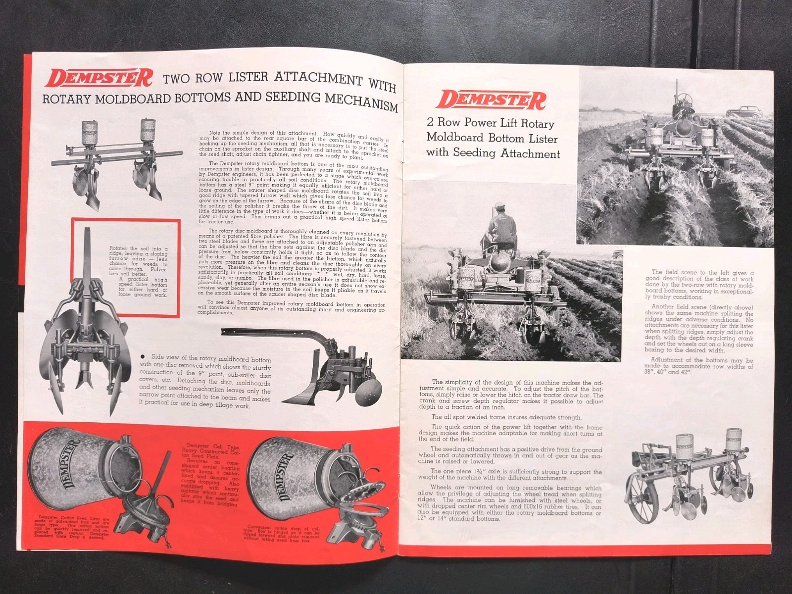 1930s Dempster Tractor Combination Power Lift Carrier Series 100 Brochure Farm