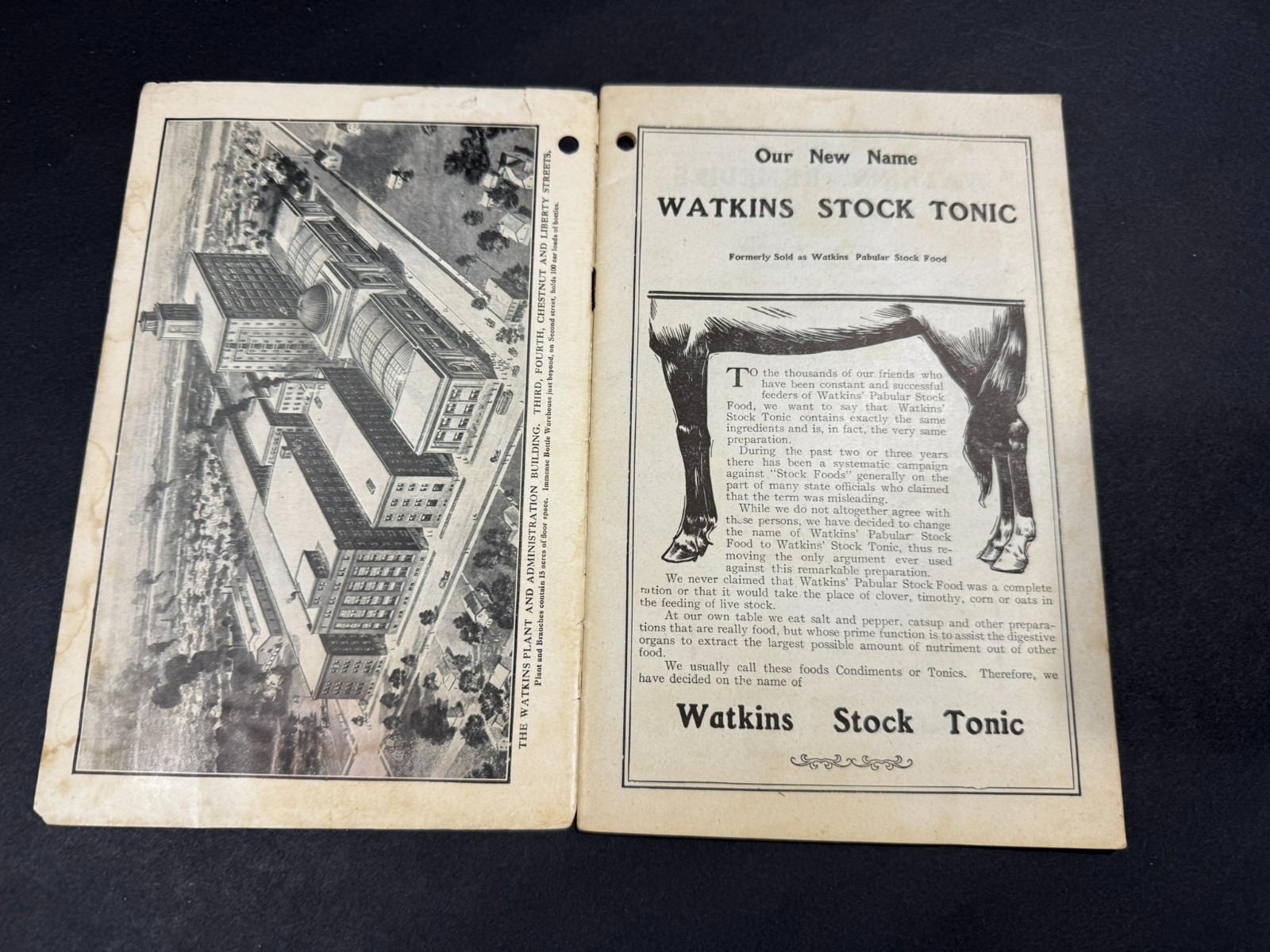Vintage Watkins Stock Raisers Manual Farming Brochure