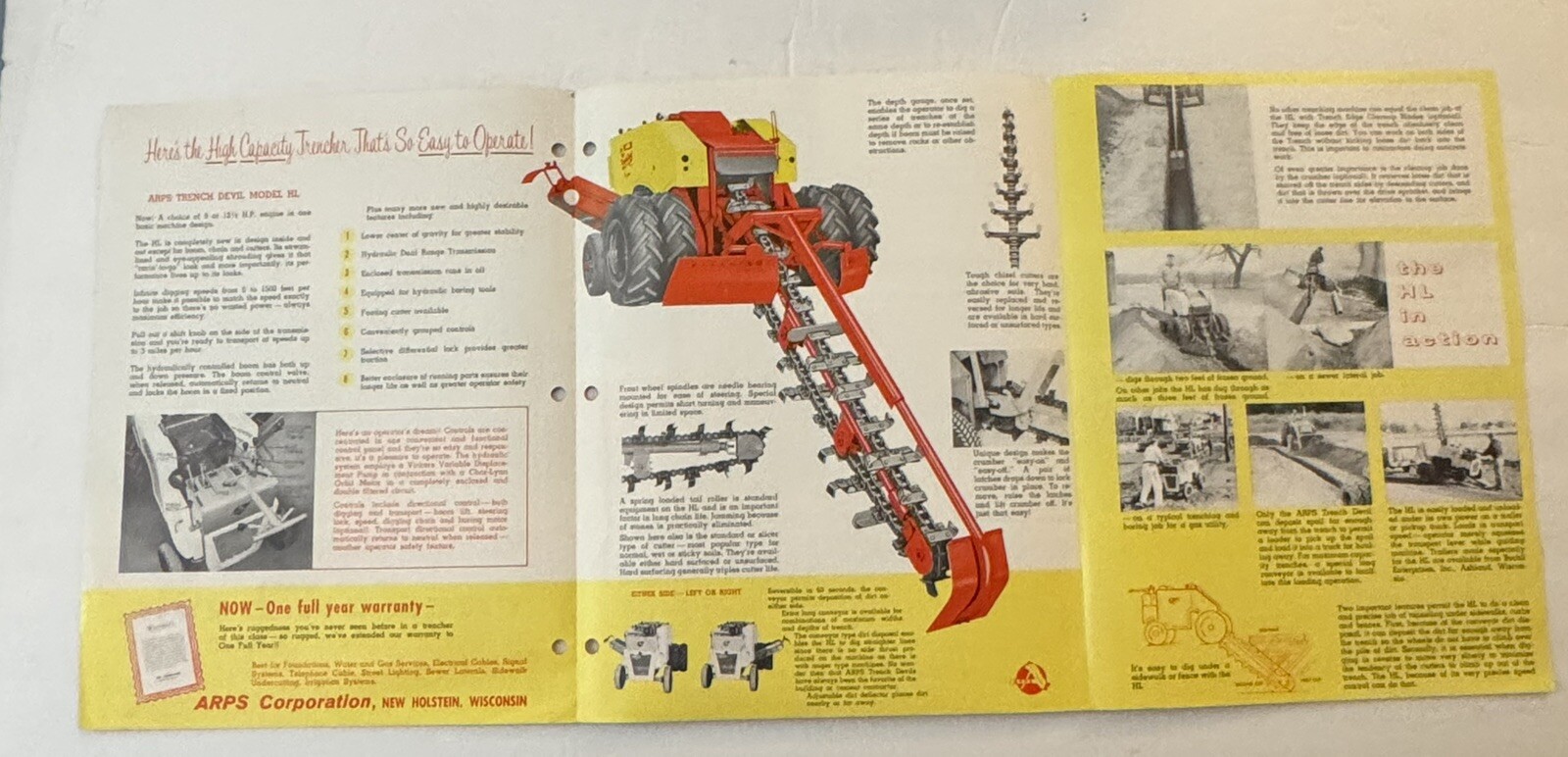 Vintage 1970&rsquo;s ARPS Model HL Trench Devil Dealer Sales Brochure