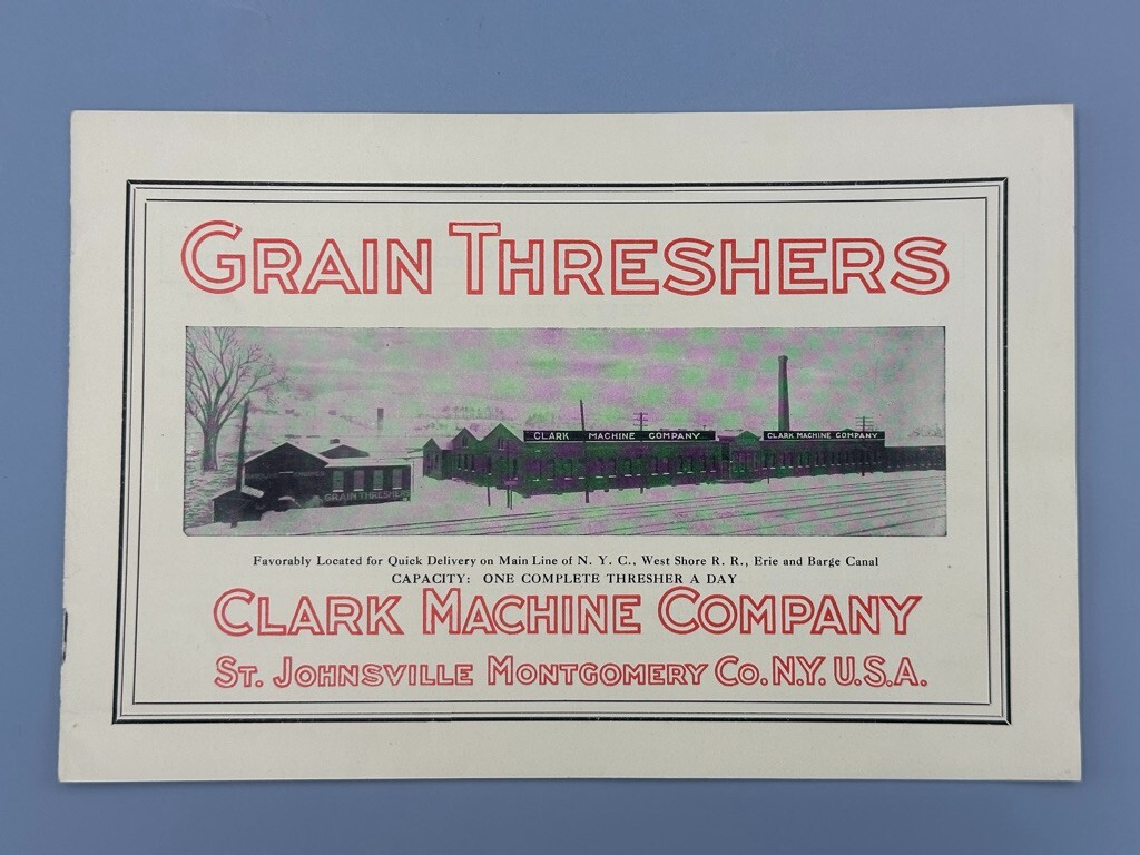 c 1900 CLARK Machine WILLIAMS THRESHER Farm Catalog ST JOHNSVILLE NY Advertising