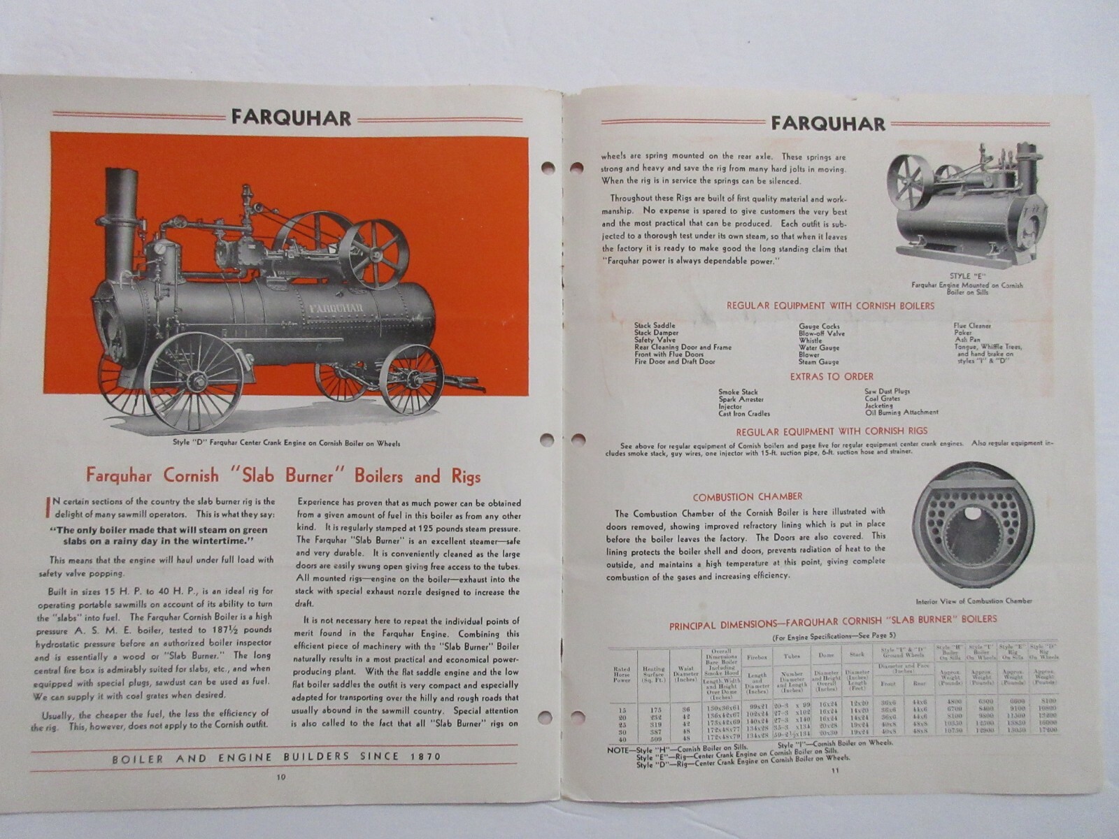 RARE Farquhar Steam Power Engine Brochure 1900&rsquo;s 12 Pages