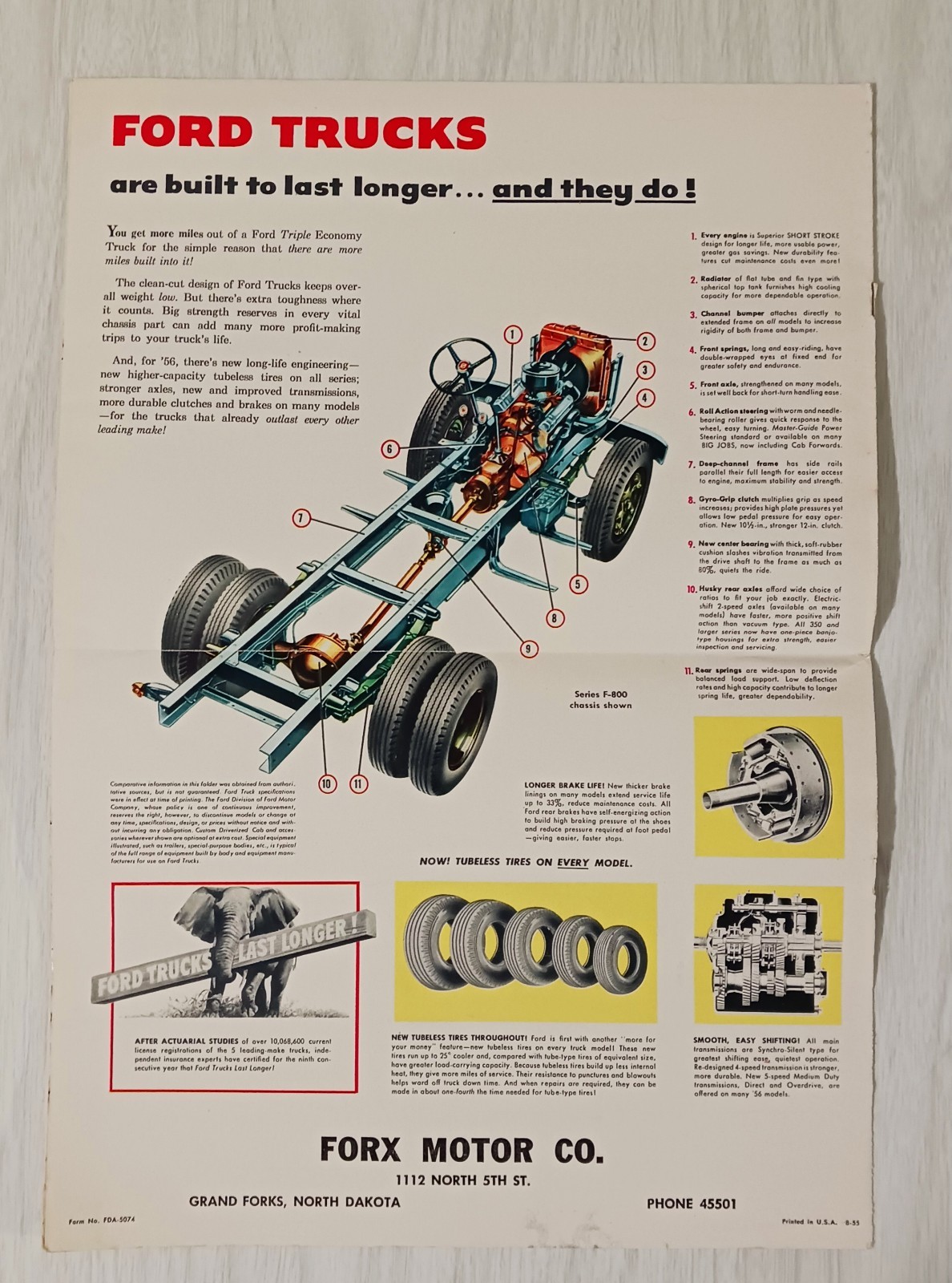 Vintage 1956 Ford Triple Economy Trucks Farm Mailer Booklet Brochure