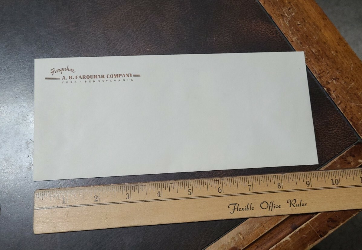 Vintage Unused York Pa A.B. Farquhar Unused Farm Implements Envelope