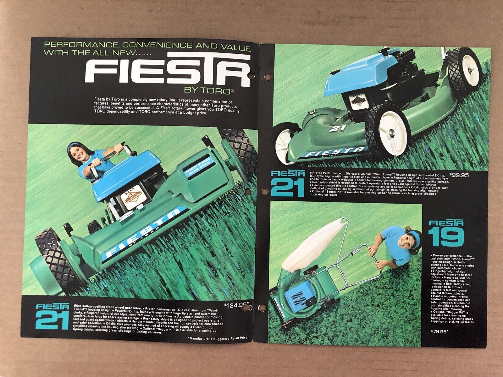 Vintage FIESTA by TORO Brochure Lawn Mower Briggs & Stratton Engine 1970&rsquo;s 1960s