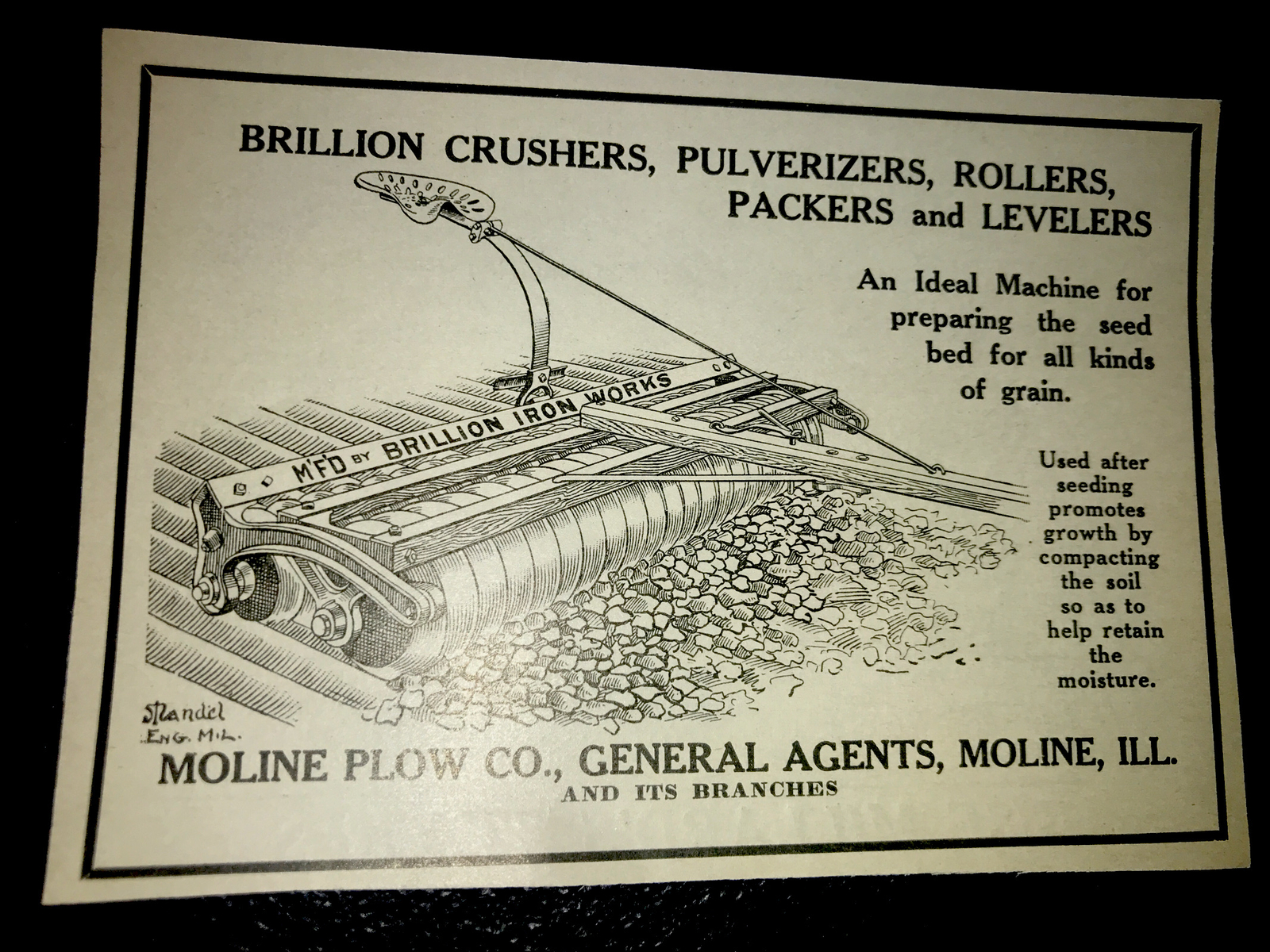 1916 Brillion Iron Works – Moline Plow Co. Farm Advertising – Moline – Illinois