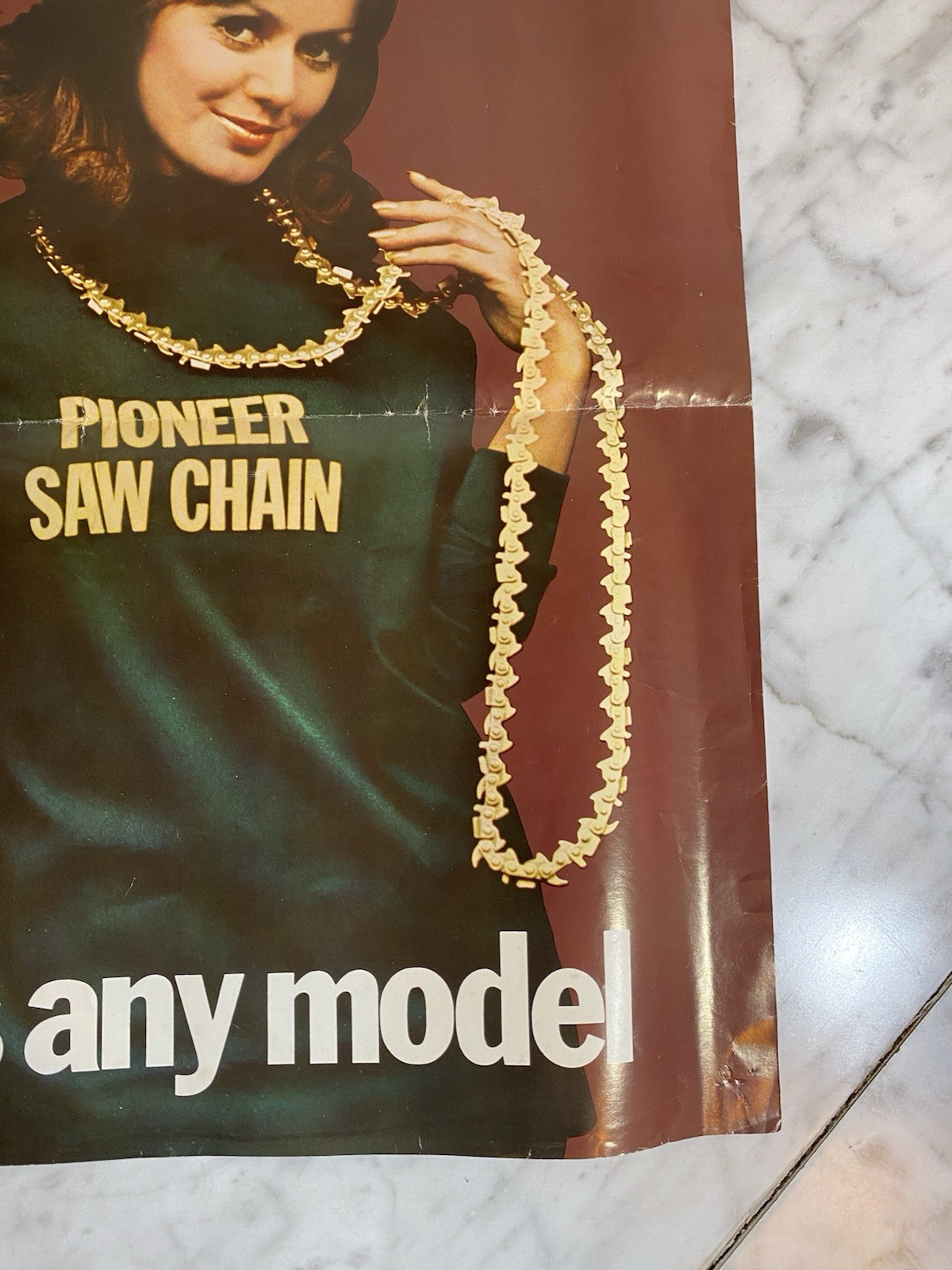 Vintage Pioneer Chain Saws – Saw Chain Advertising Poster Sign 18&Prime;x14&Prime;