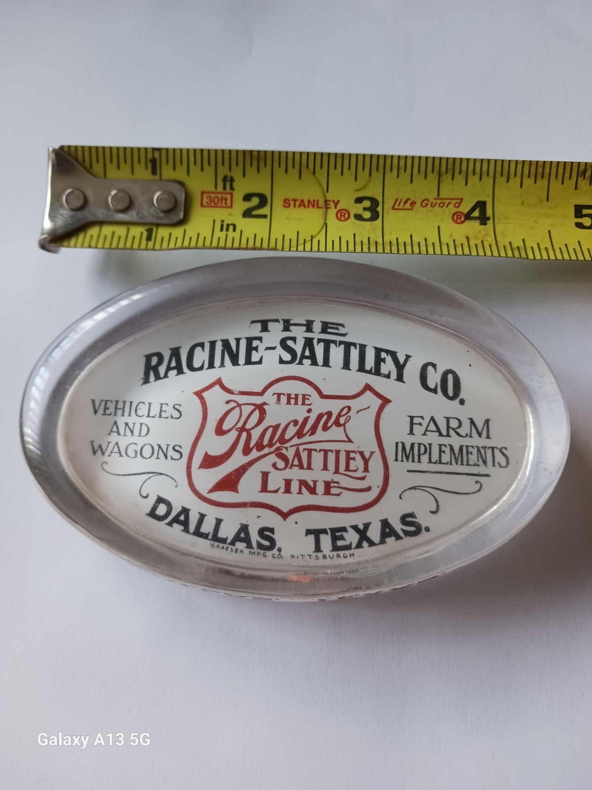 RACINE-SATTLEY LINES ADVERTISING PAPERWEIGHT FARM IMPLEMENT WAGONS Pittsburgh