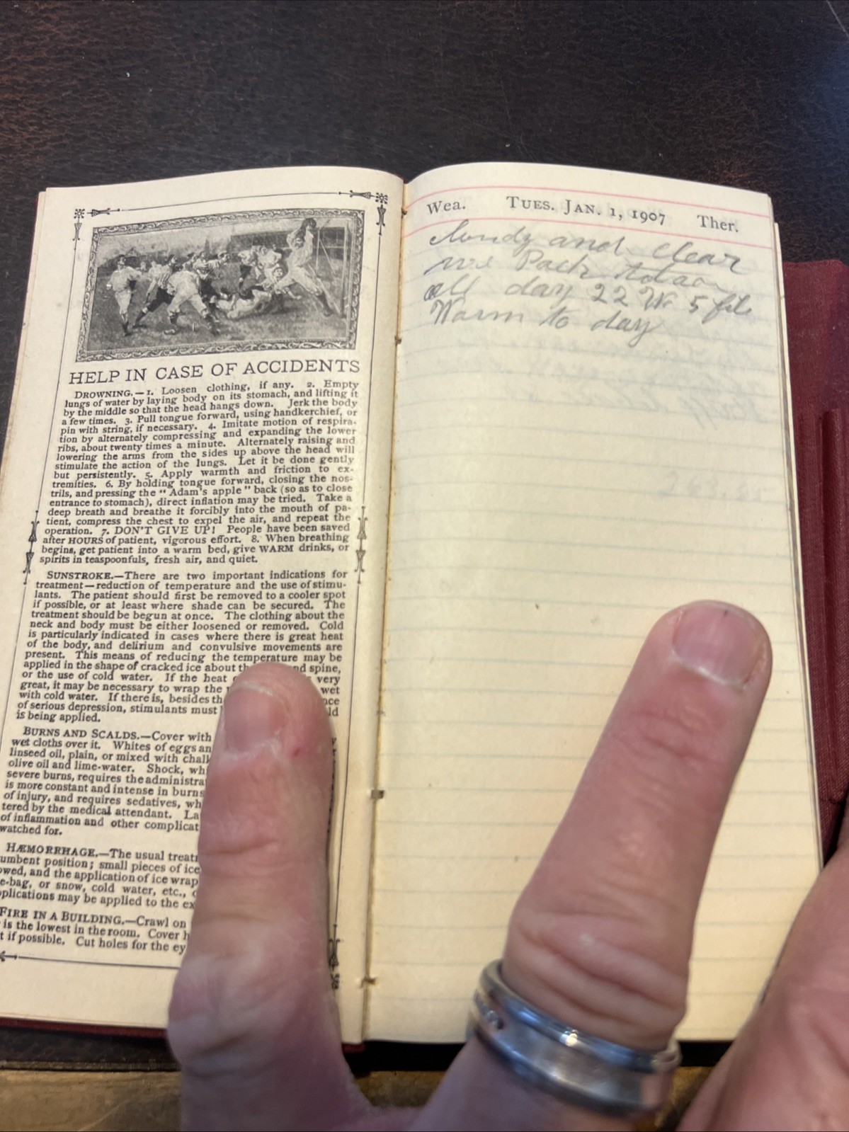 Rare 1907 Excelsior Diary Leather Bound Memo Farmers Almanac Booklet