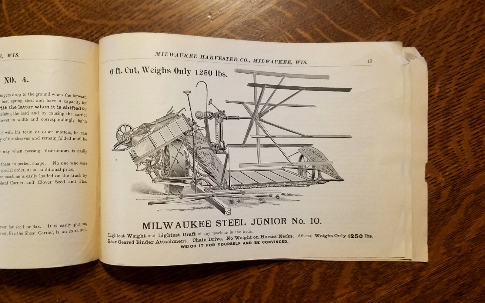 1892 Milwaukee Harvester Machine Farm Binder Catalog Brochure Horse Drawn