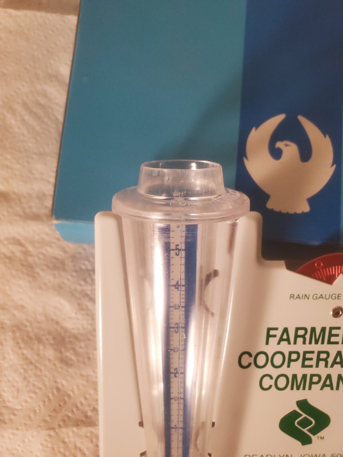 Metal Rain Guage Farmers Cooperative Readlyn Shell Rock Iowa Feed Grain Elevator