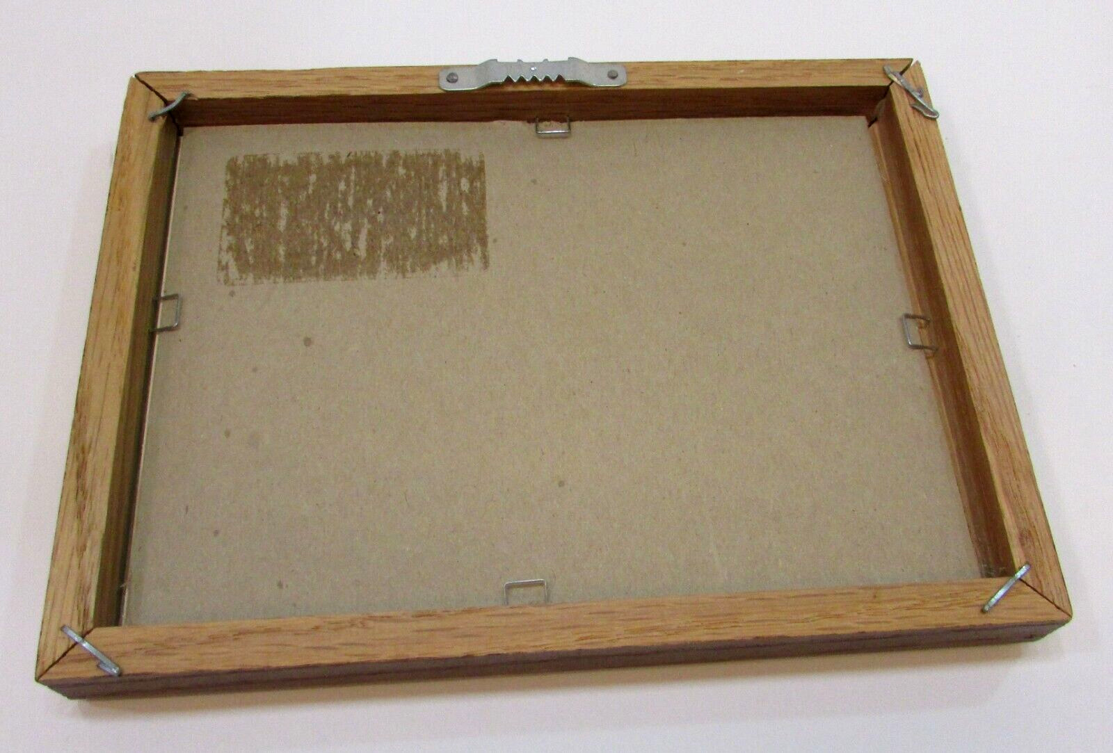 Vintage 1971 Paukert 5×7 Oak Framed Antique Manure Spreader Print Wall Hanging
