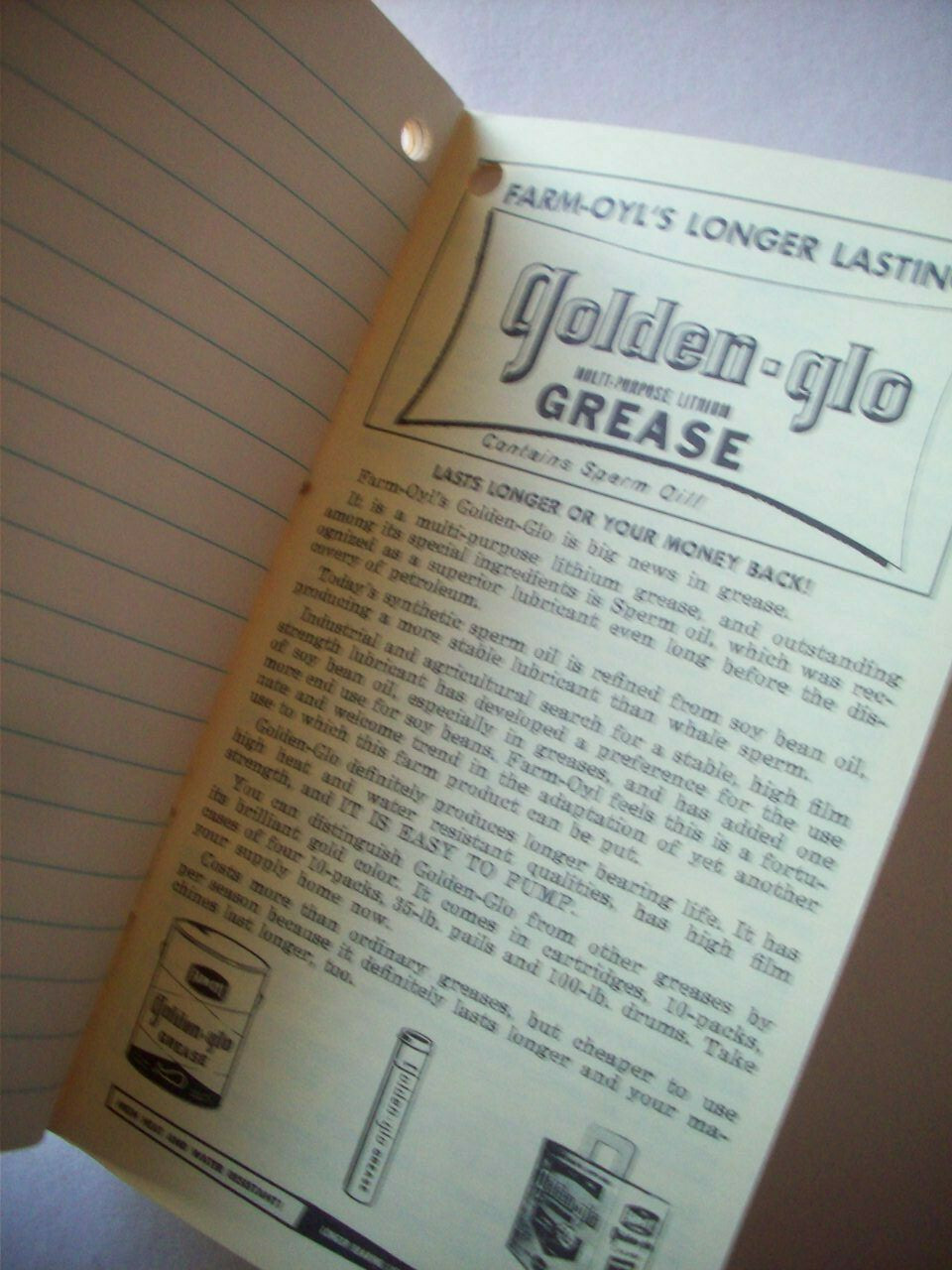 Farm Oyl advertising Notepad memo book clean unused