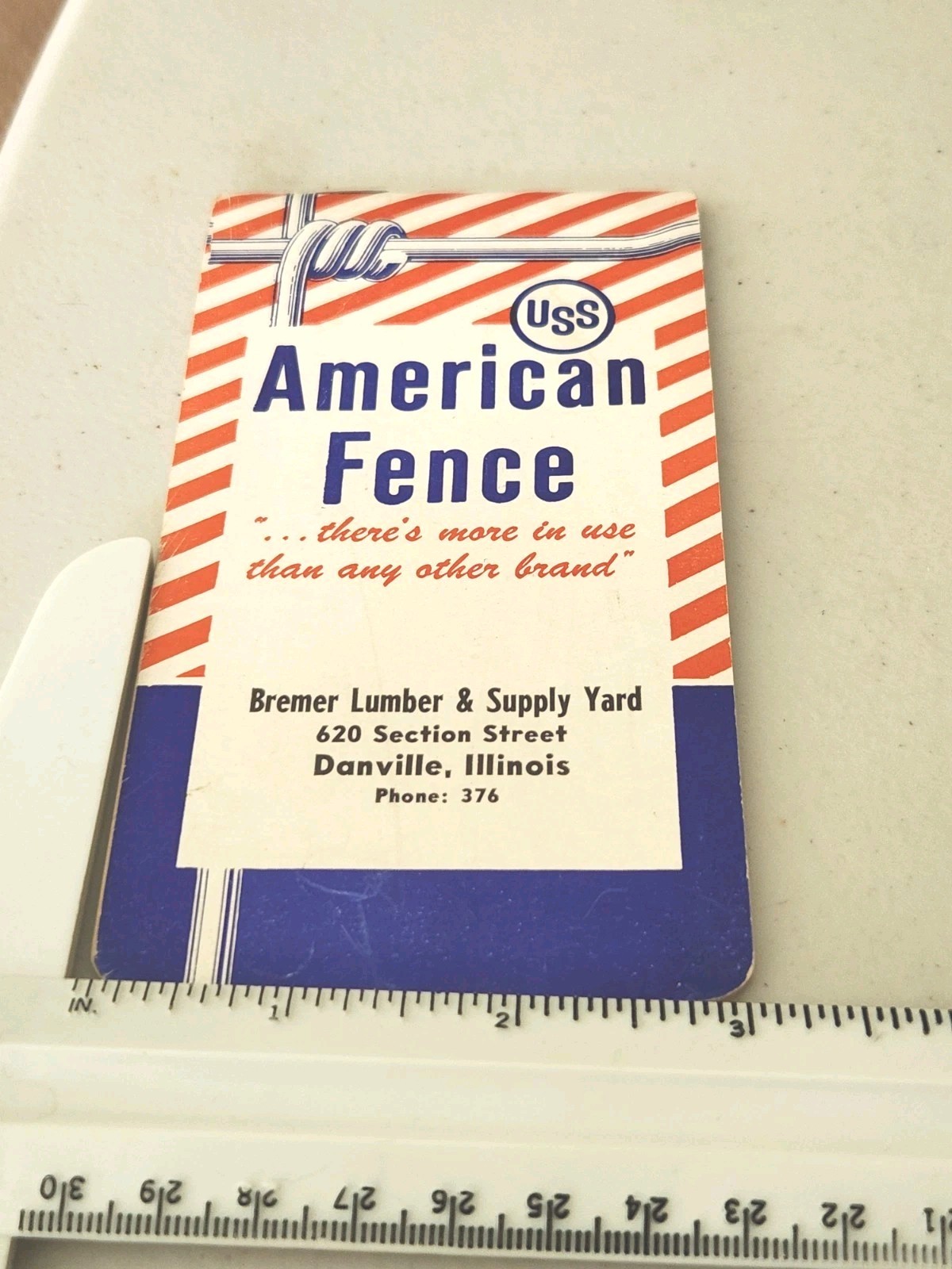 BREMER LUMBER & SUPPLY YARD American Fence Products NOTEBOOK Danville Illinois