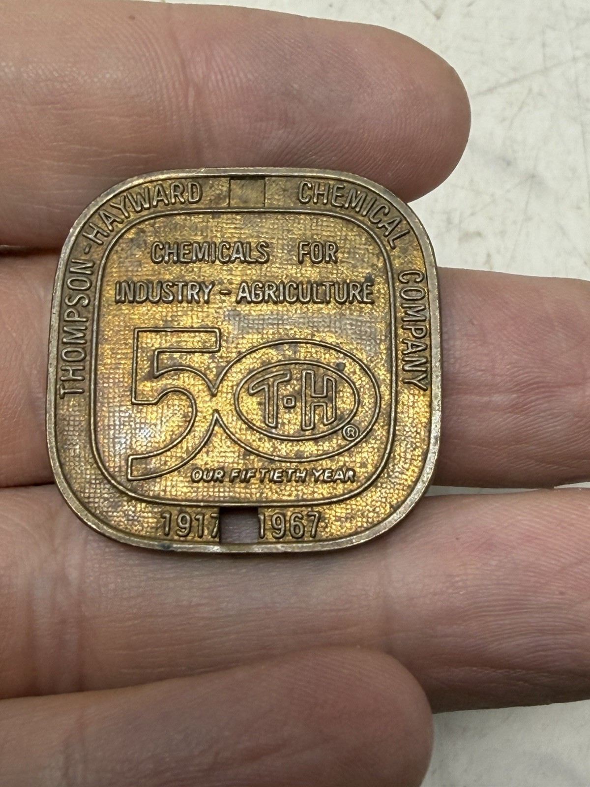 1967 Thompson Hayward Chemical Co 50th Anniversary Postal Advertising Token