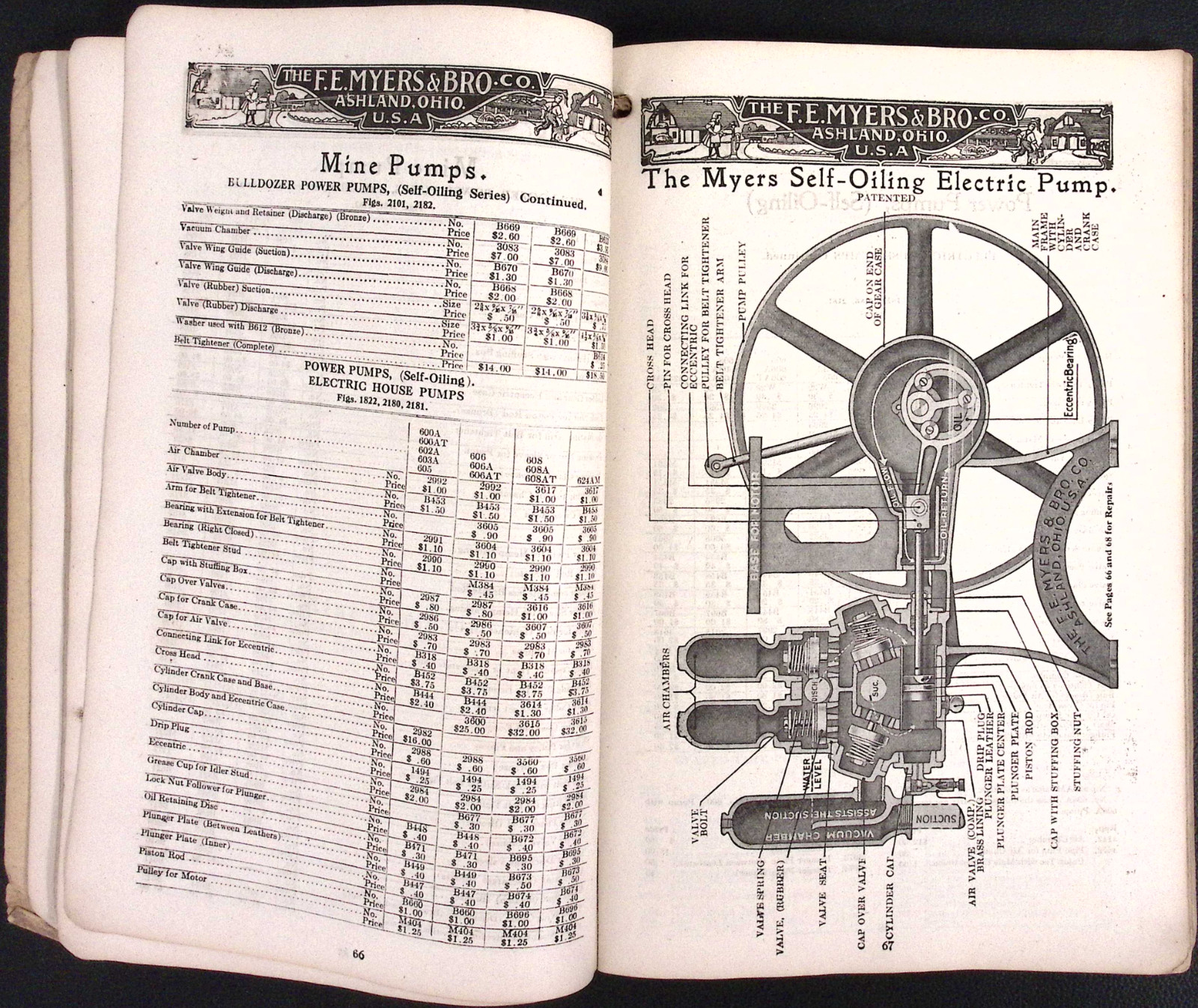 F E Myers & Bro Co Ashland OH Repair Catalog No. R26 Hay Trolley Hand Pump 1933