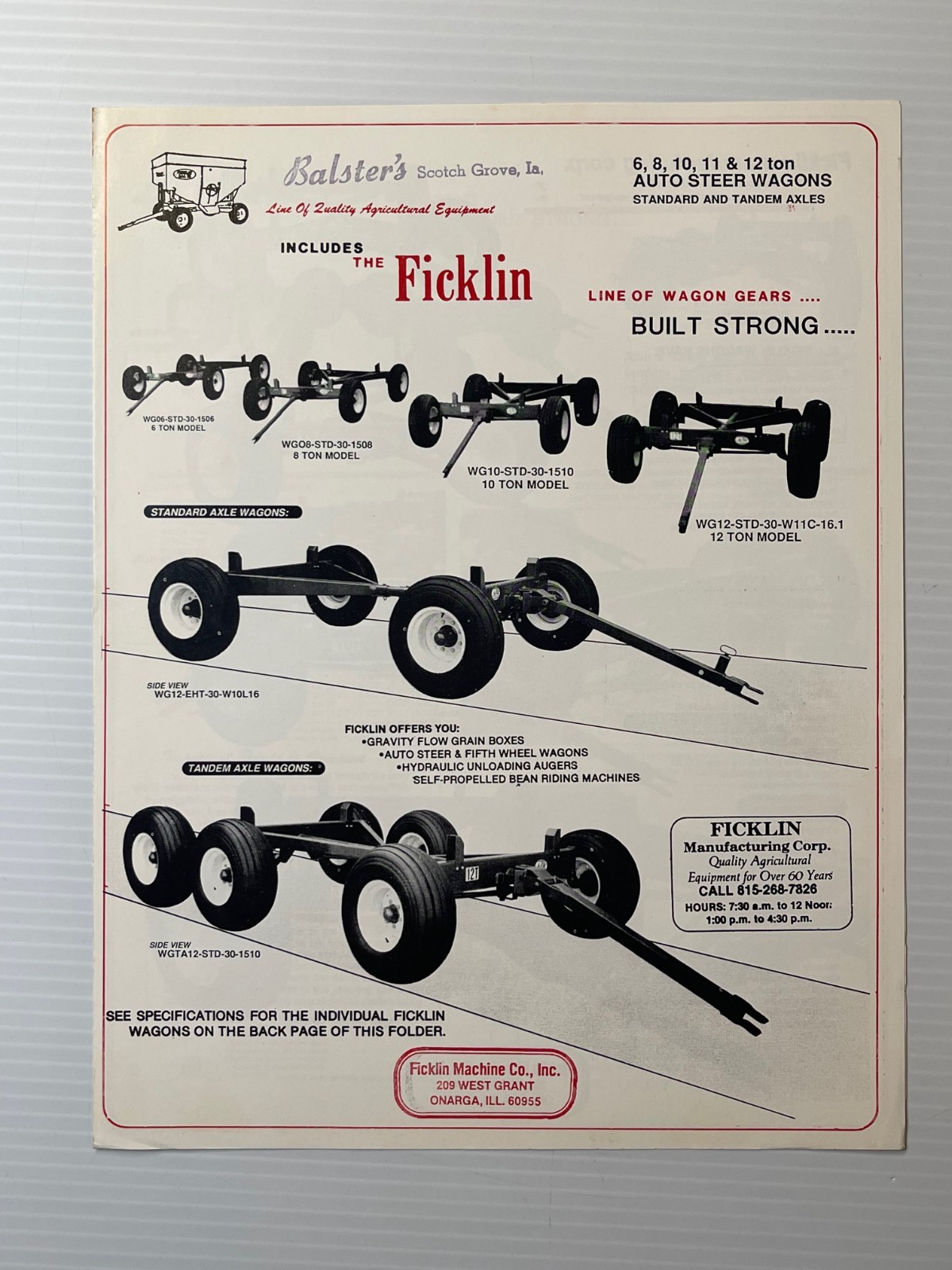 1970s Ficklin Wagons – Original Dealer Sales Brochure (Dated 1970s / 80s)