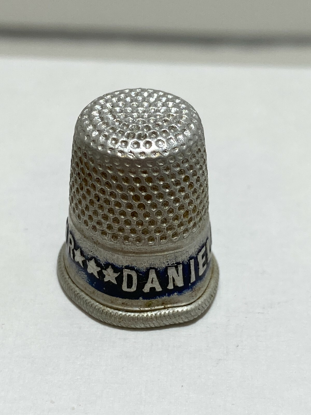 Vtg Daniel Webster Flour Metal Aluminum Sewing Thimble Specialty Advertising