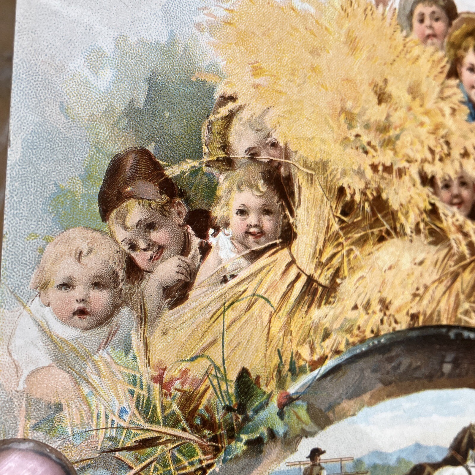 Antique 1896 Advertising Calendar Walter A. Wood Agriculture Farm Peek A Boo Kid