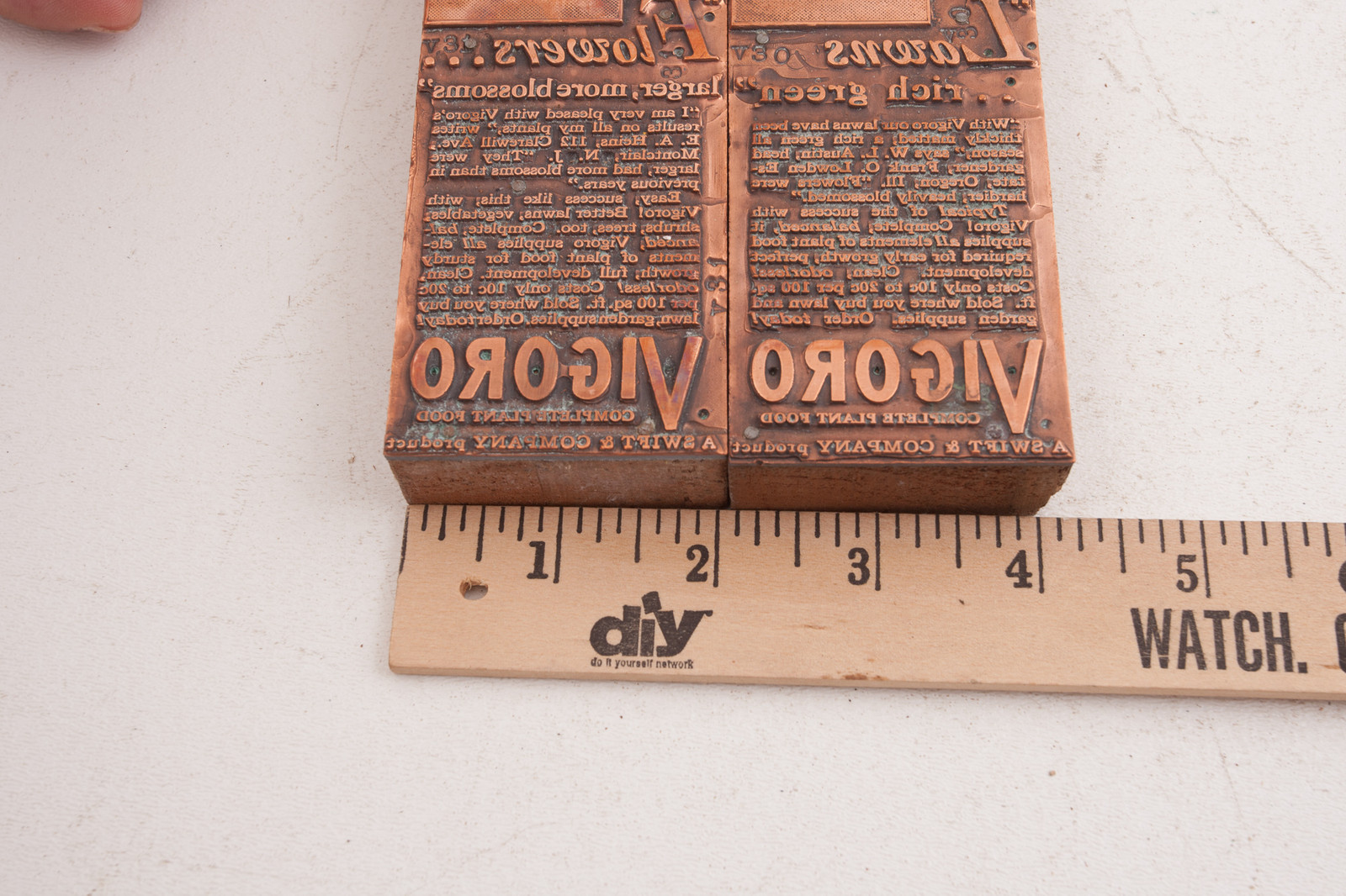 Vigoro Lawns & Flowers Gardening Ads Printers Block Advertising (A5L-26 JSF6)