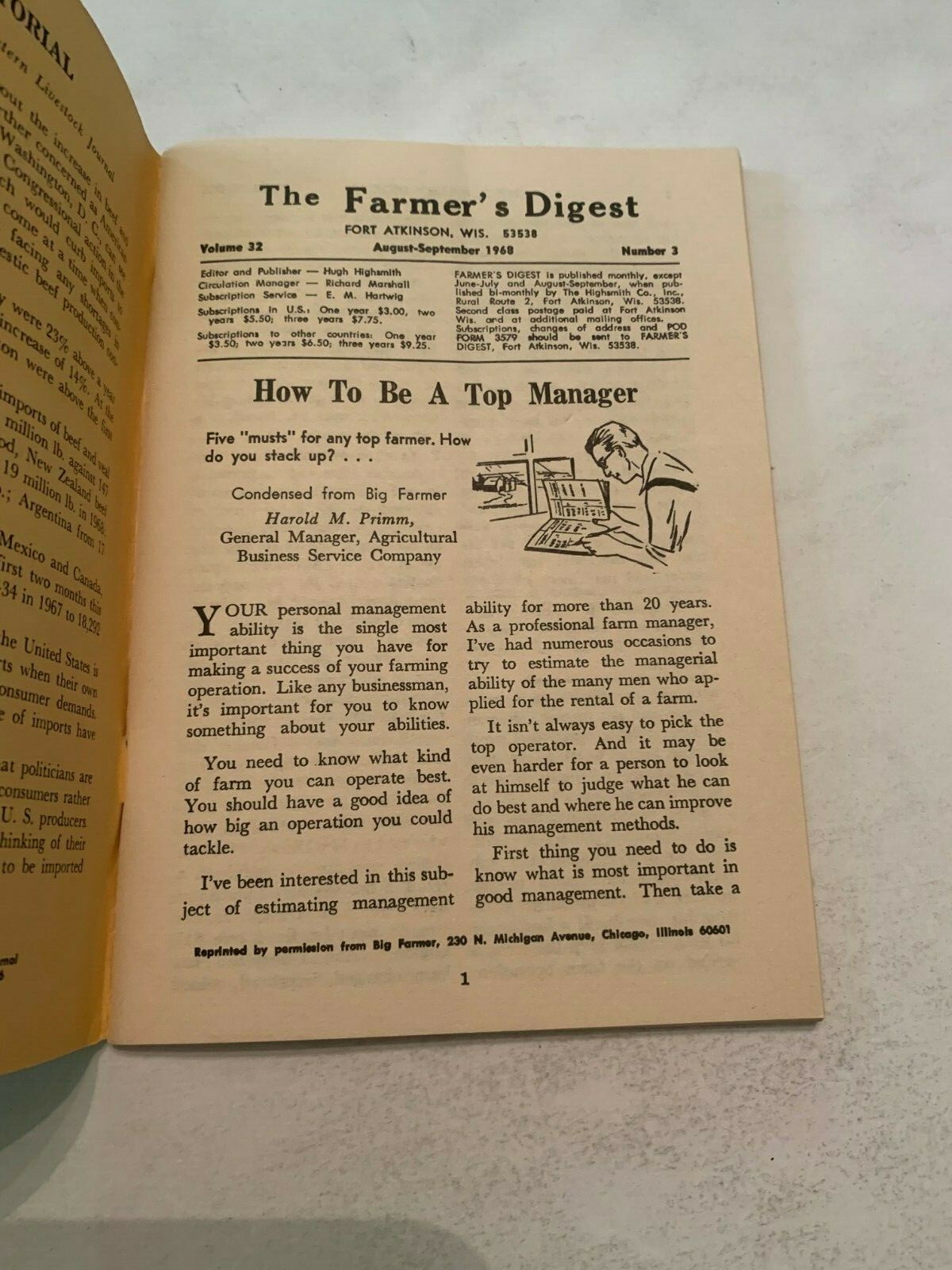 August-September 1968 Farmers Digest Magazine Volume 32 Number 3