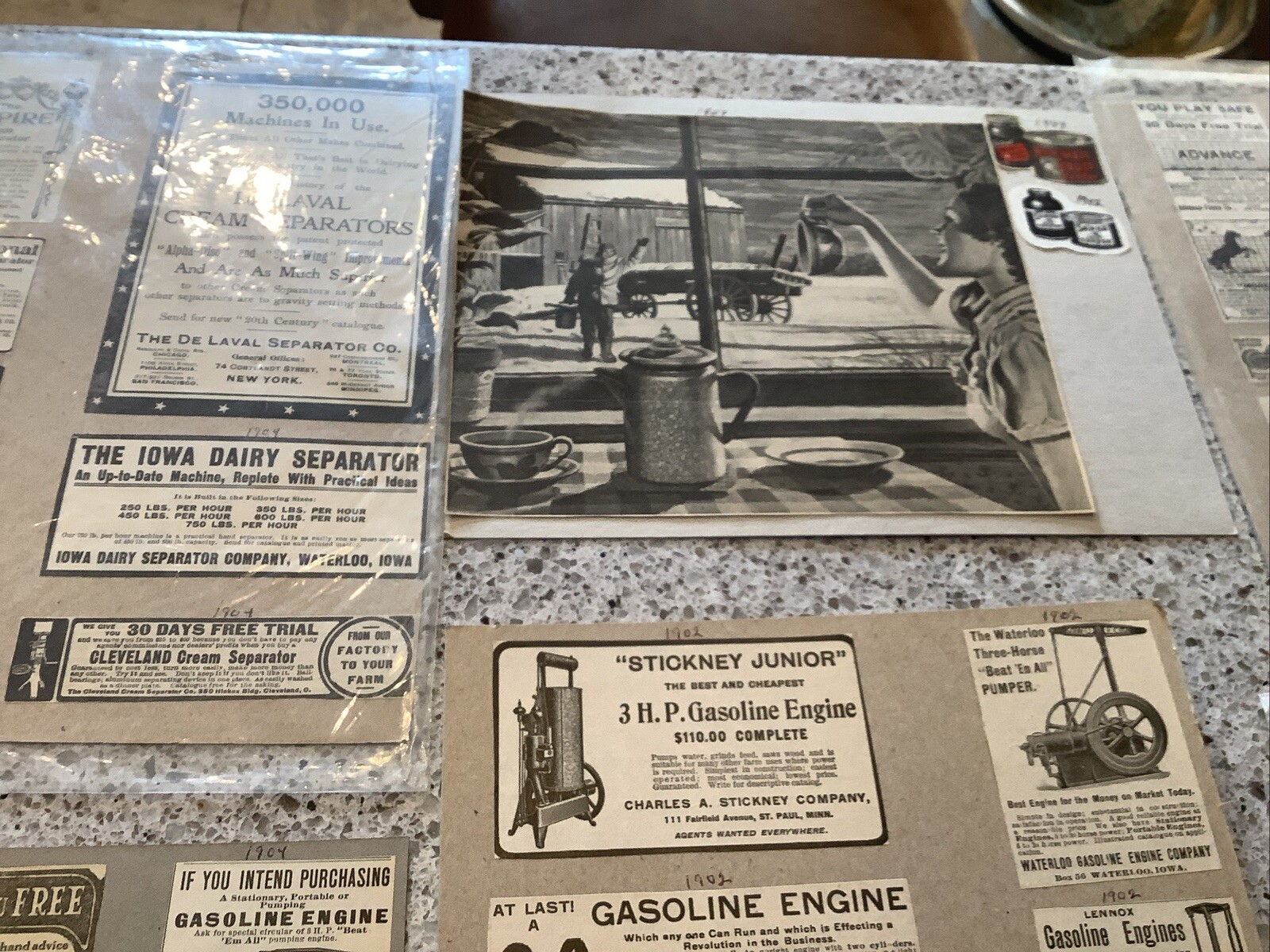 80+ B&W Print Magazine ads Farm Related 1900-10 Land Machinery Feed Gloves More