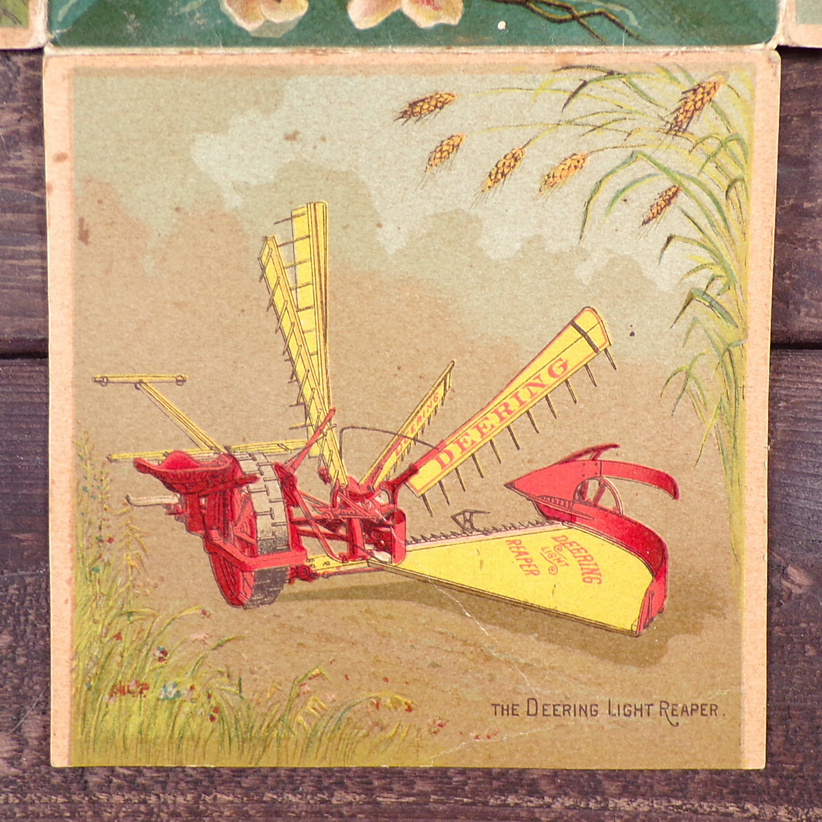 McCormick DEERING MOWER REAPER BINDER FOLD OUT Vintage Farm Victorian Trade Card