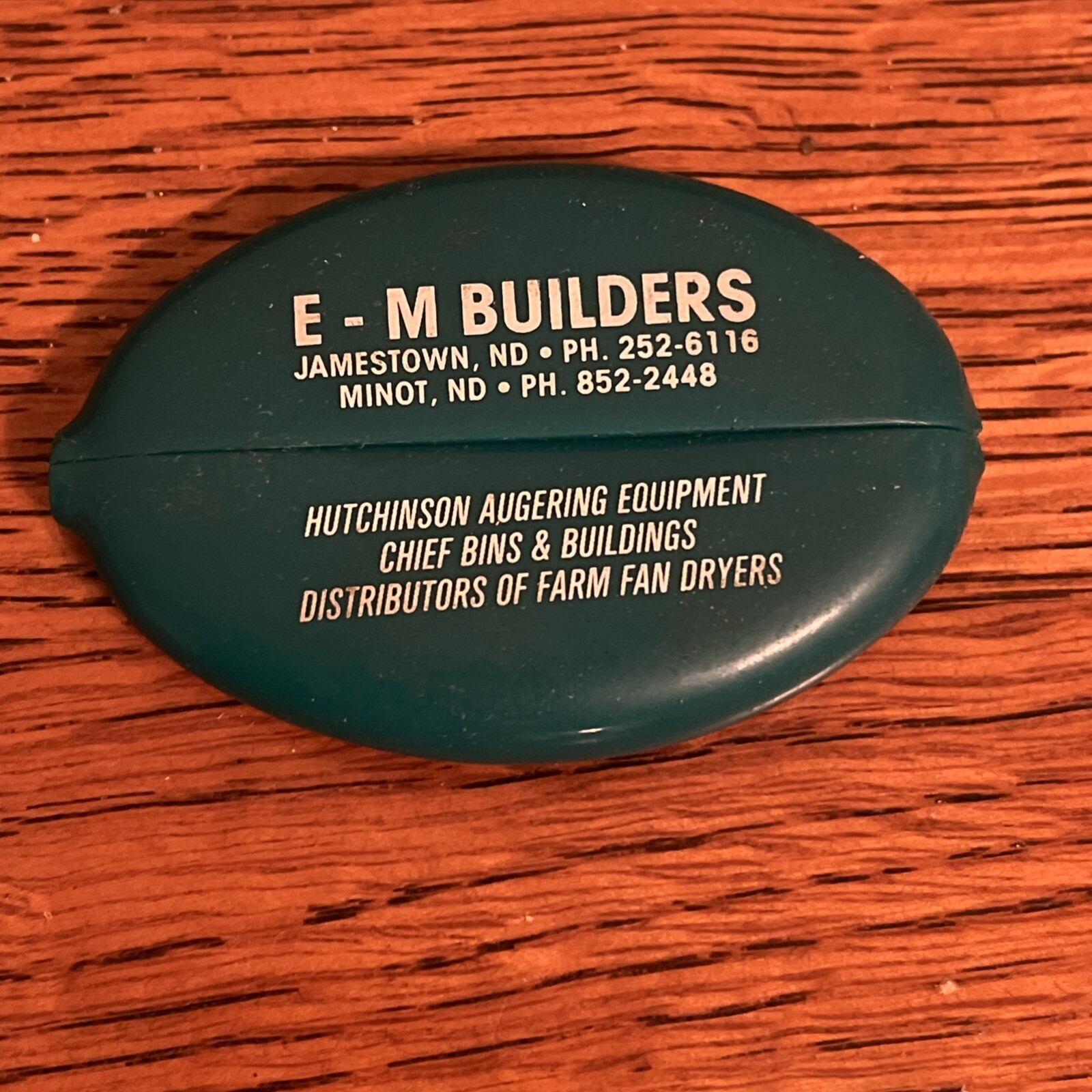 Vintage E-M Builders Advertising Coin Purse Pouch Jamestown Minot North Dakota