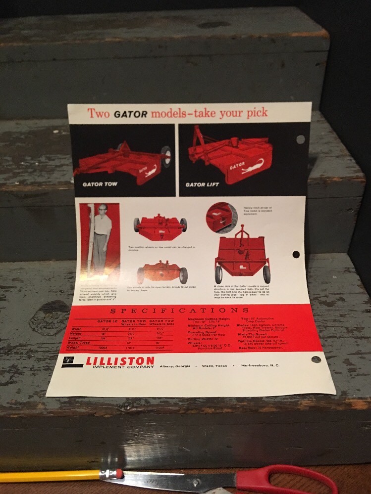 Vintage Lilliston Gator Brochure Farming Farm Tractors Related