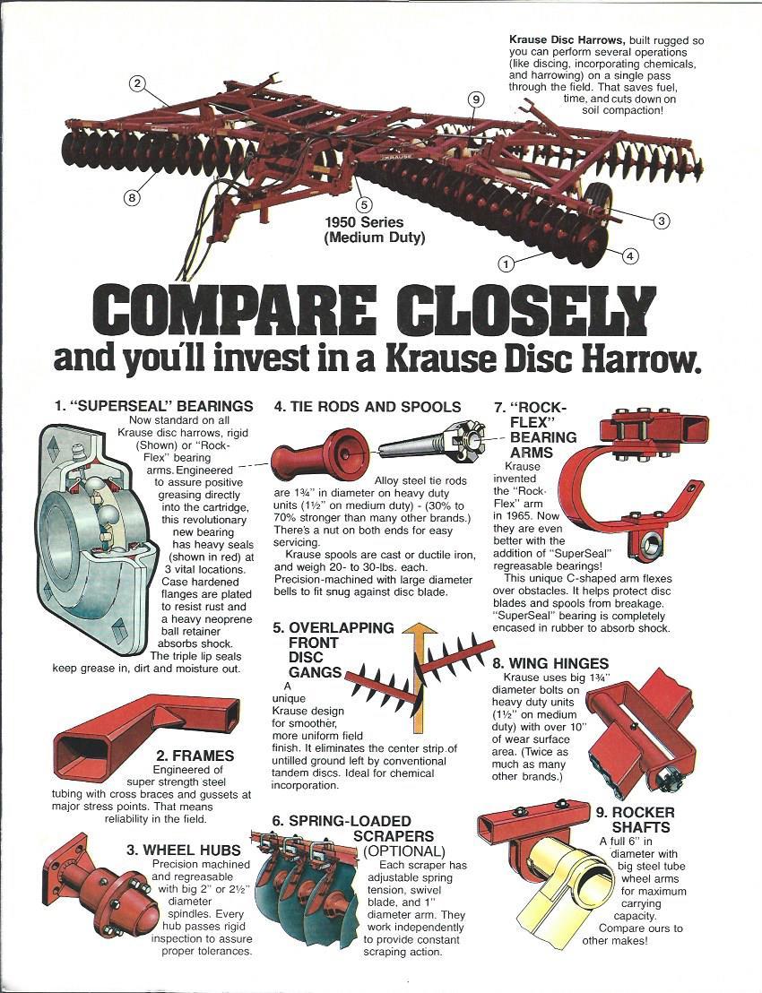 Farm Implement Brochure – Krause – Product Line Overview – 2 items (F3949)