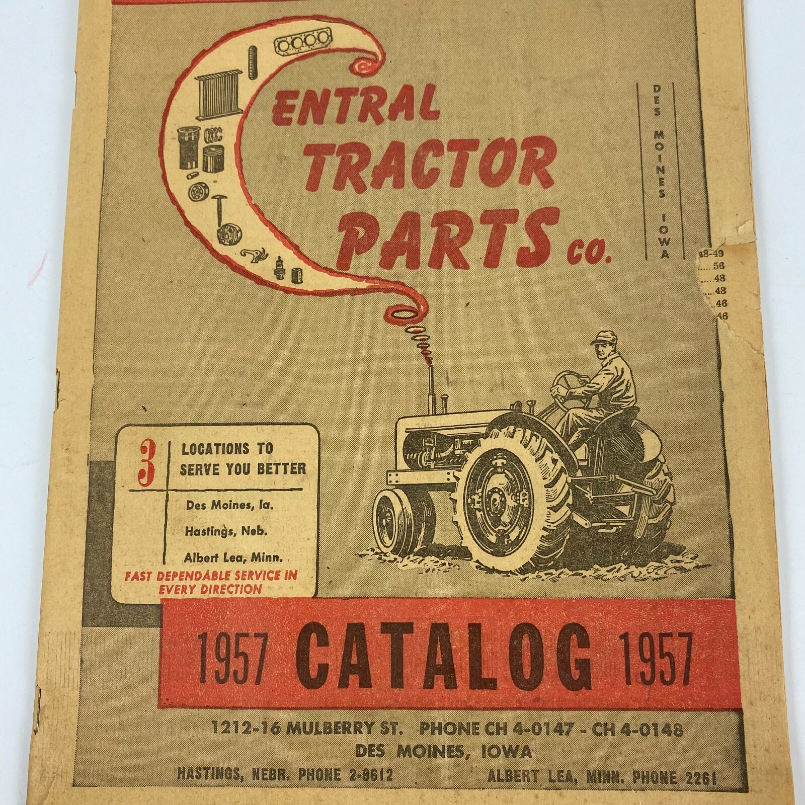 1957 Central Tractor Parts Co. Catalog Book John Deer Caterpillar Ford Farmall