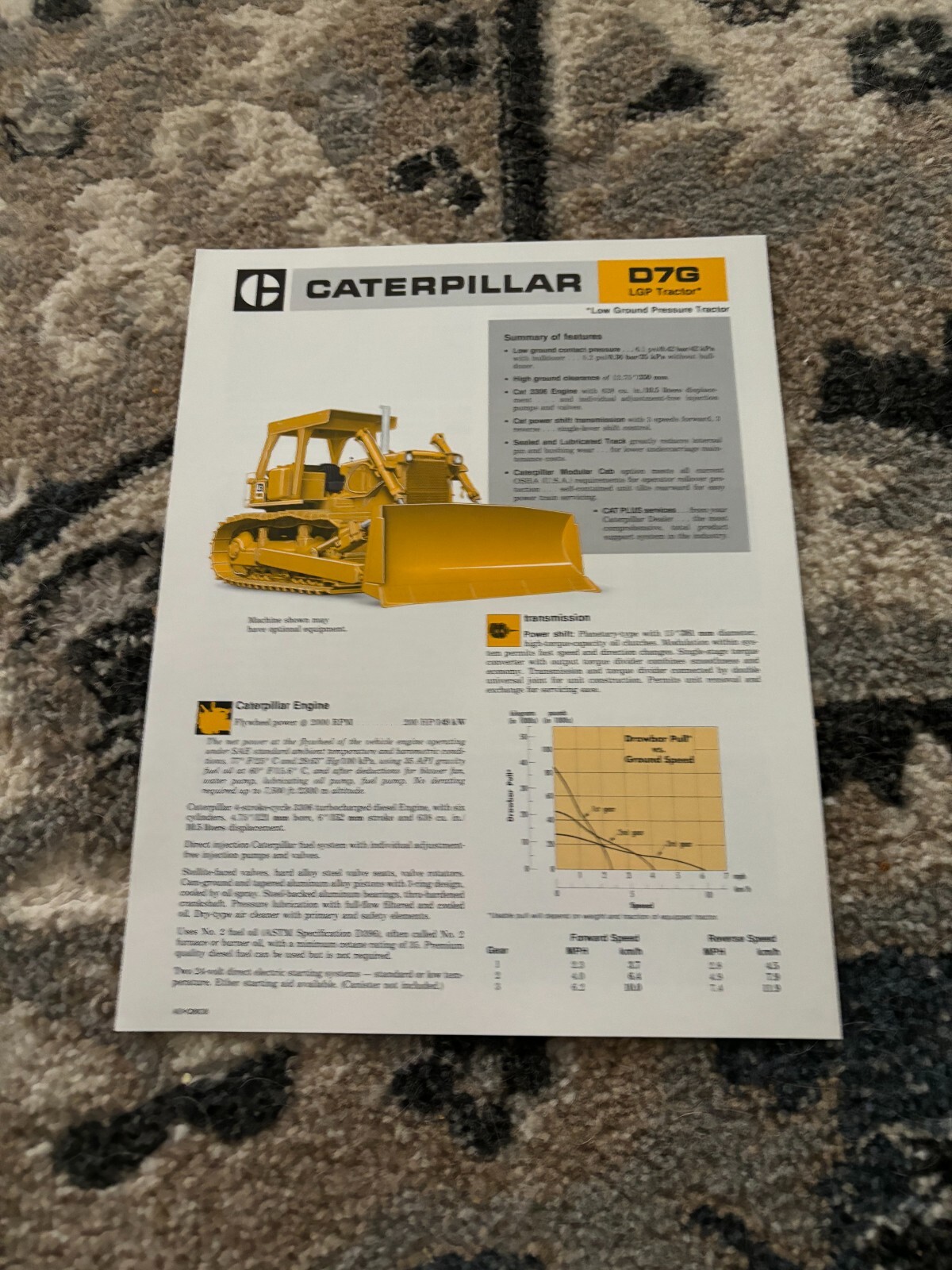 Caterpillar CAT D7G Crawler Tractor Dozer Brochure FCCA24