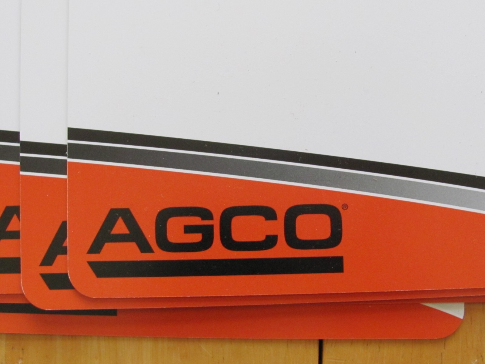 AGCO 5 FARM EQUIPMENT SALES HANG TAGS SIGN 10&Prime; & DECAL COME ON IN DEALERSHIP