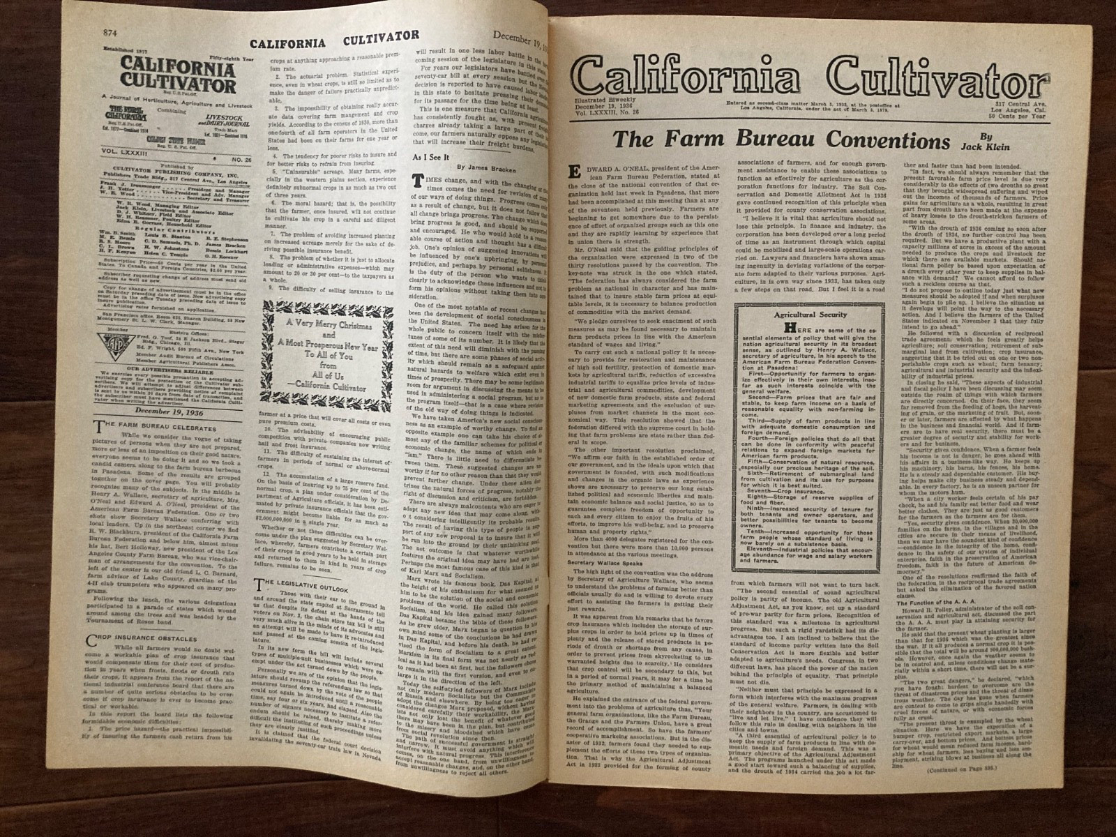 California Cultivator Agricultural Newspaper 1936 Biweekly Lot of 23 VHTF