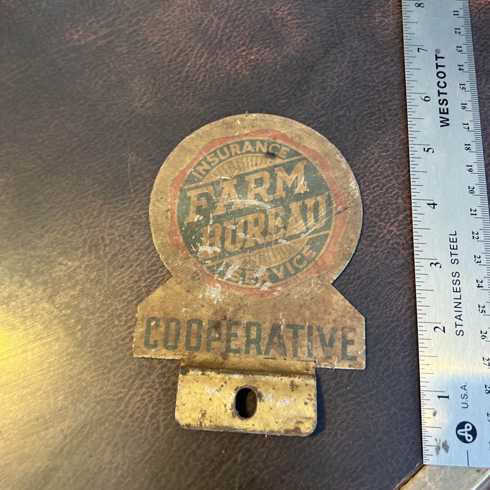Vintage Early 1900s License Plate Topper Farm Bureau Cooperative