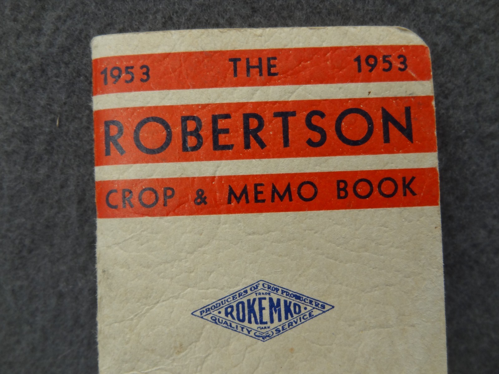The 1953 Robertson Crop & Memo Book Mini Pamphlet Chemical Corp VA NC Notes