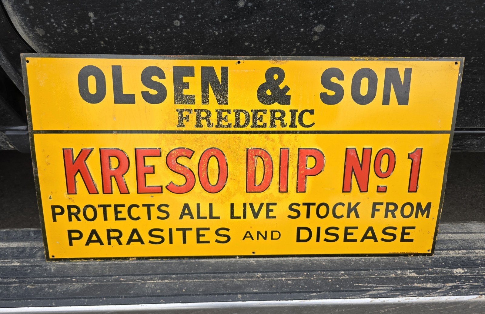 Kreso Dip No. 1 Olsen & Son Frederic Livestock Advertising Sign Agriculture