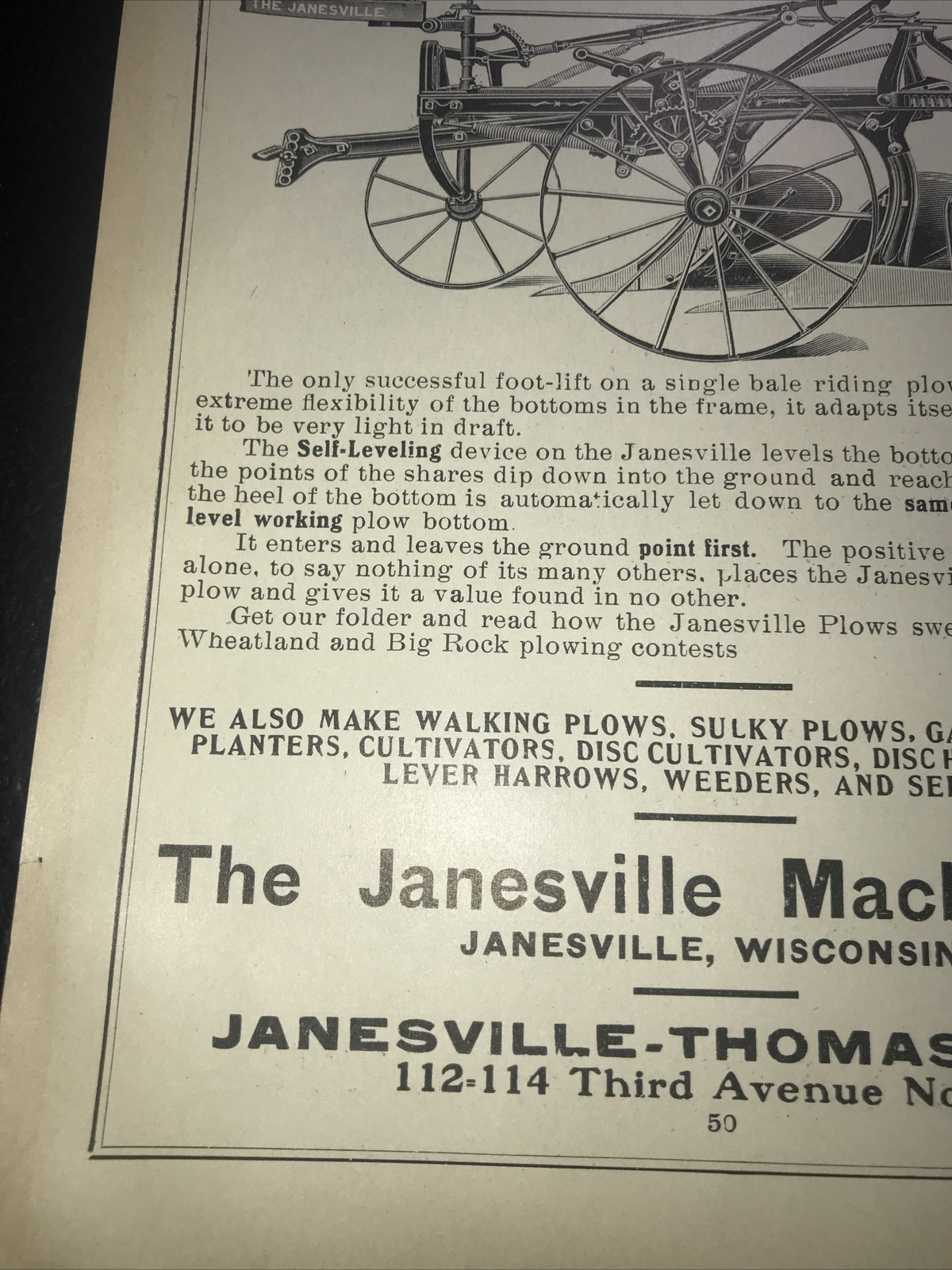 1908 Janesville Farm Implement Advertising – Wisconsin