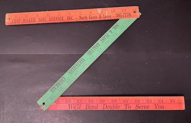 Vintage Crop-Maker Soil Service 36&Prime; Folding Rule Farm Fertilizer Advertising