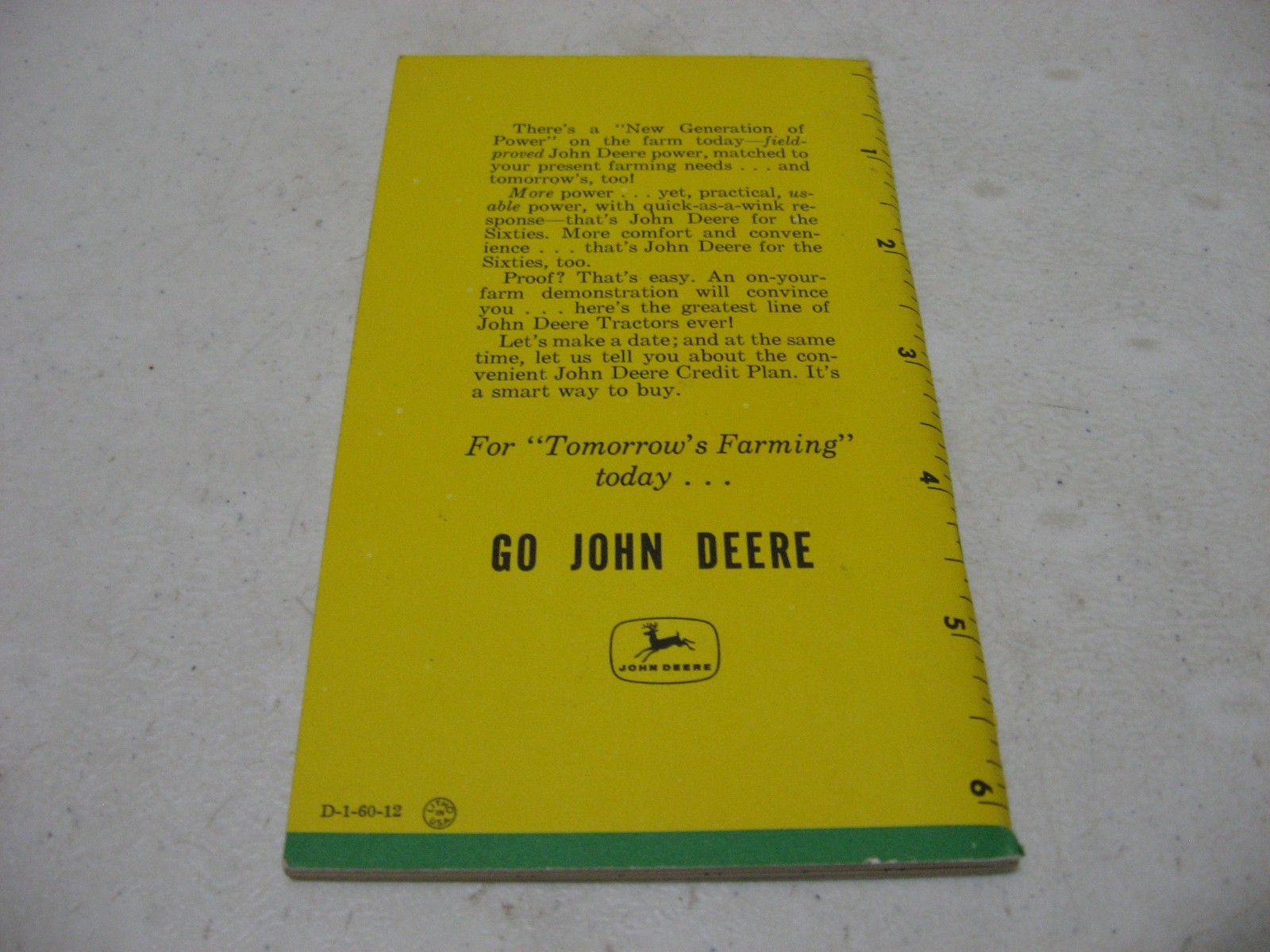 1961 John Deere 95th Farmer&rsquo;s Pocket Ledger Olinger Implement Coshocton OH