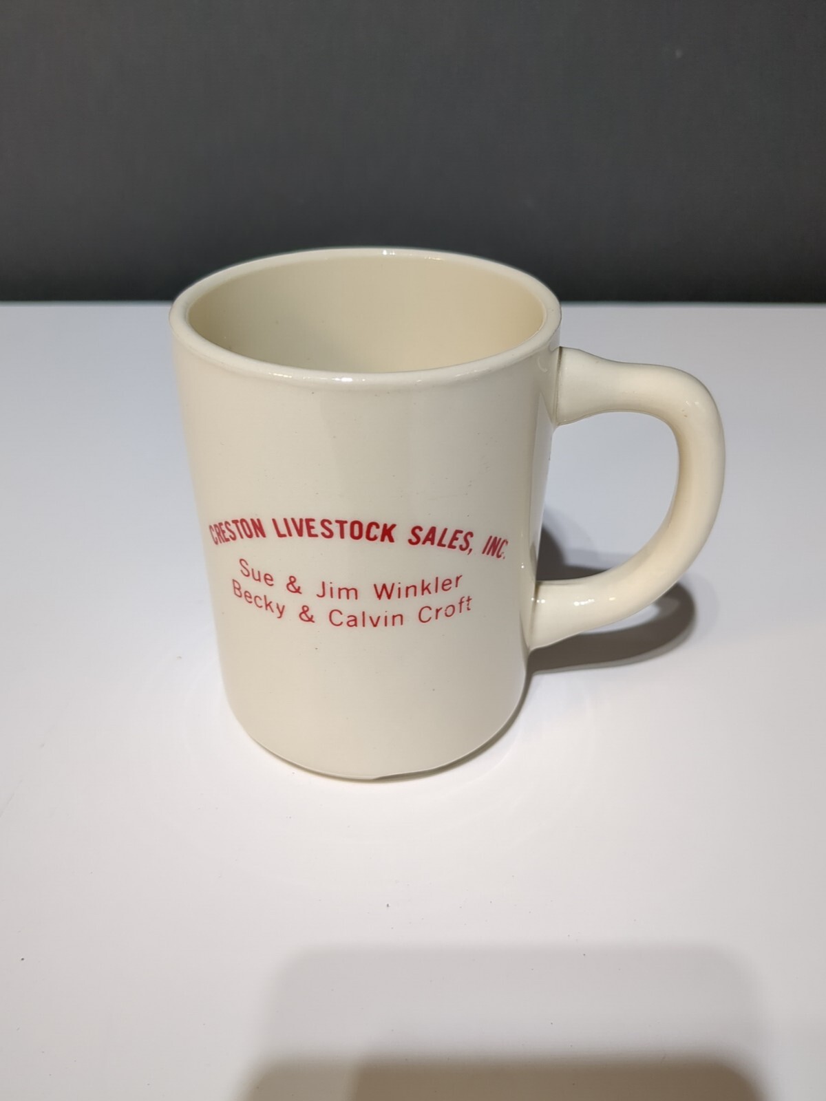 Vintage Coffee Mug Creston Livestock Sales Wayne County Ohio ICS Market