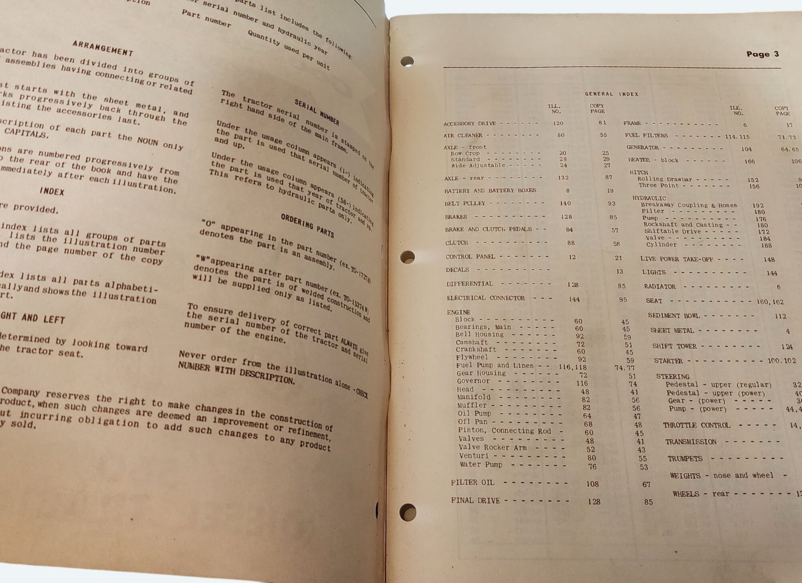 Cockshutt Diesel Tractor 560 Parts List Manual Vintage 1960s Exploded Views